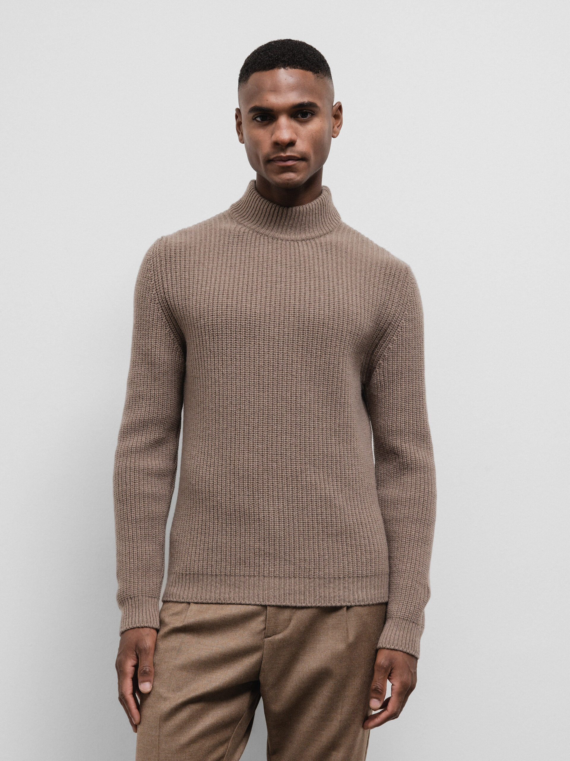 DANIELE FIESOLI Pullover aus Merinowolle Herren (36 CORDA TAUPE)