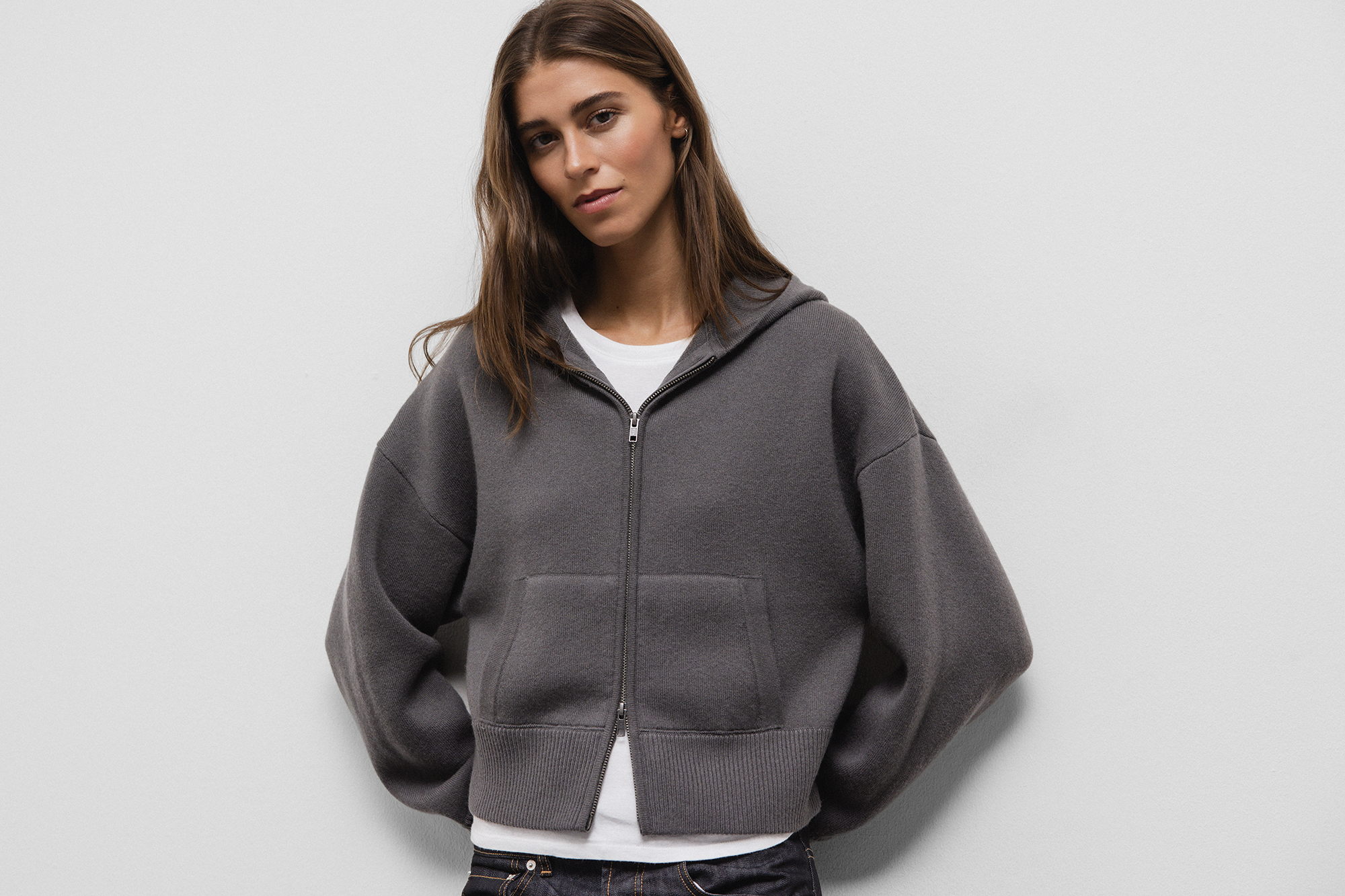 DANIELS Strickjacke mit Kapuze Damen (SCHLAMM 7838)
