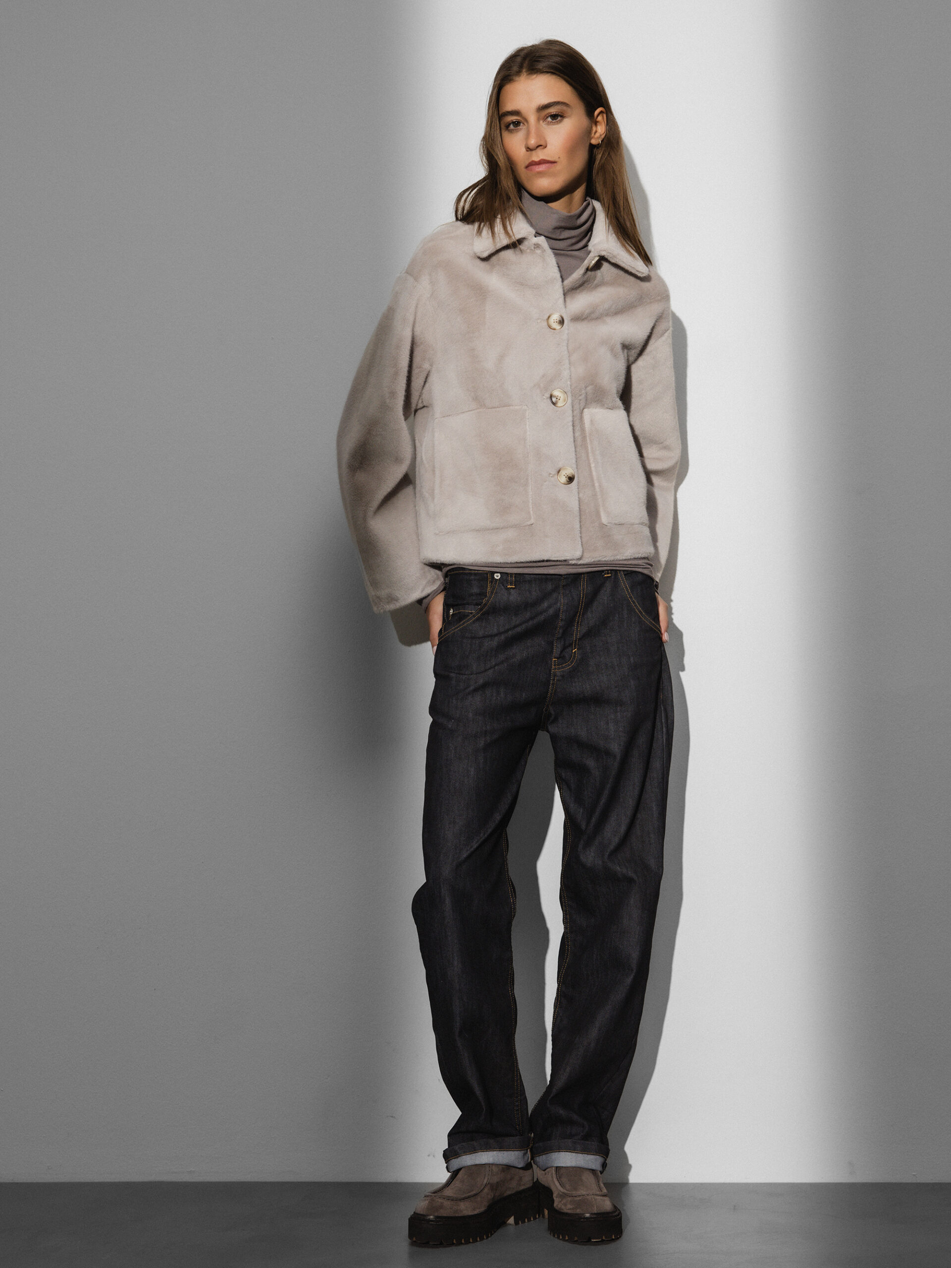 DANIELS Kunstfelljacke Damen (030 LT GREY)