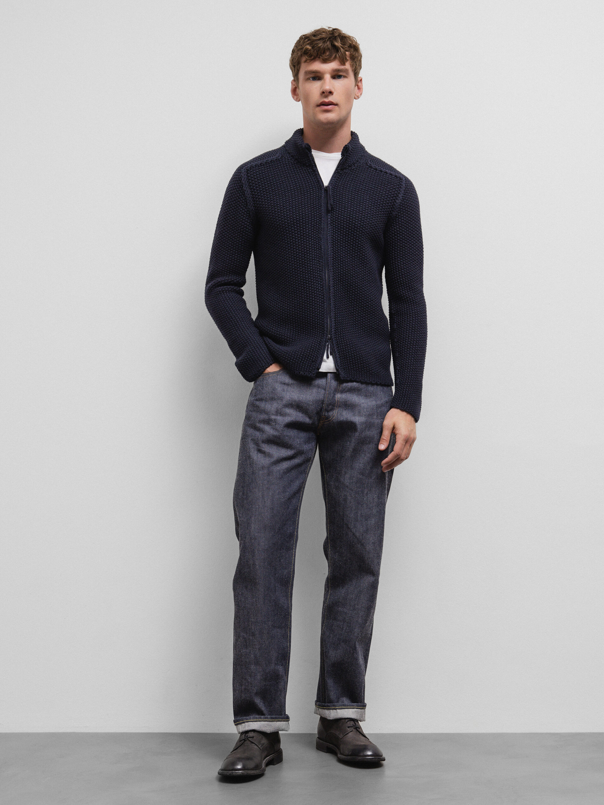 HANNES ROETHER Strickjacke aus Schurwolle Herren (640 NAVY)