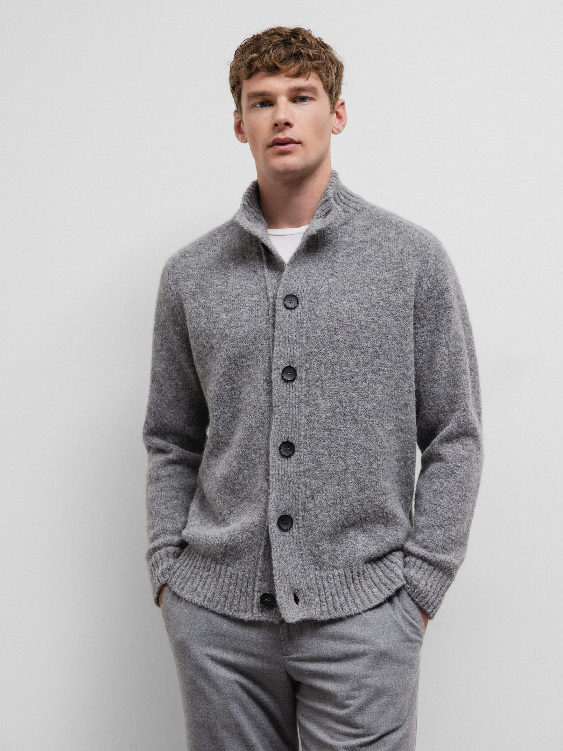 FILIPPO DE LAURENTIIS Strickjacke aus Alpakawolle Herren (930 GREY)