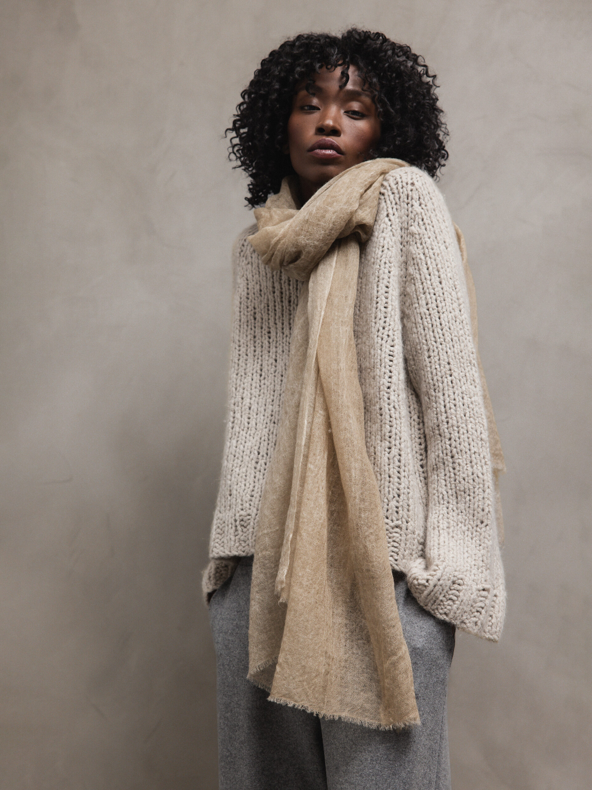 MEL & DAVIS Schal aus Cashmere Damen (CAMEL)