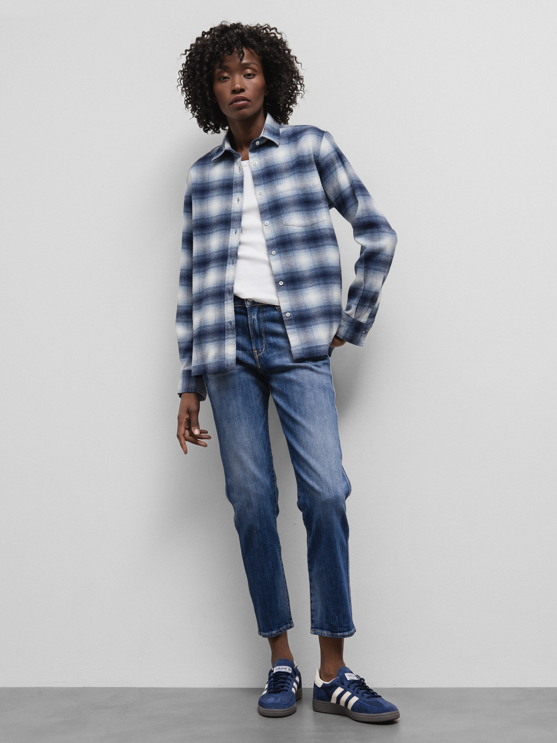 LE TEMPS DES CERISES Cropped Regular Fit Jeans Damen (3001 MED BLUE USED)