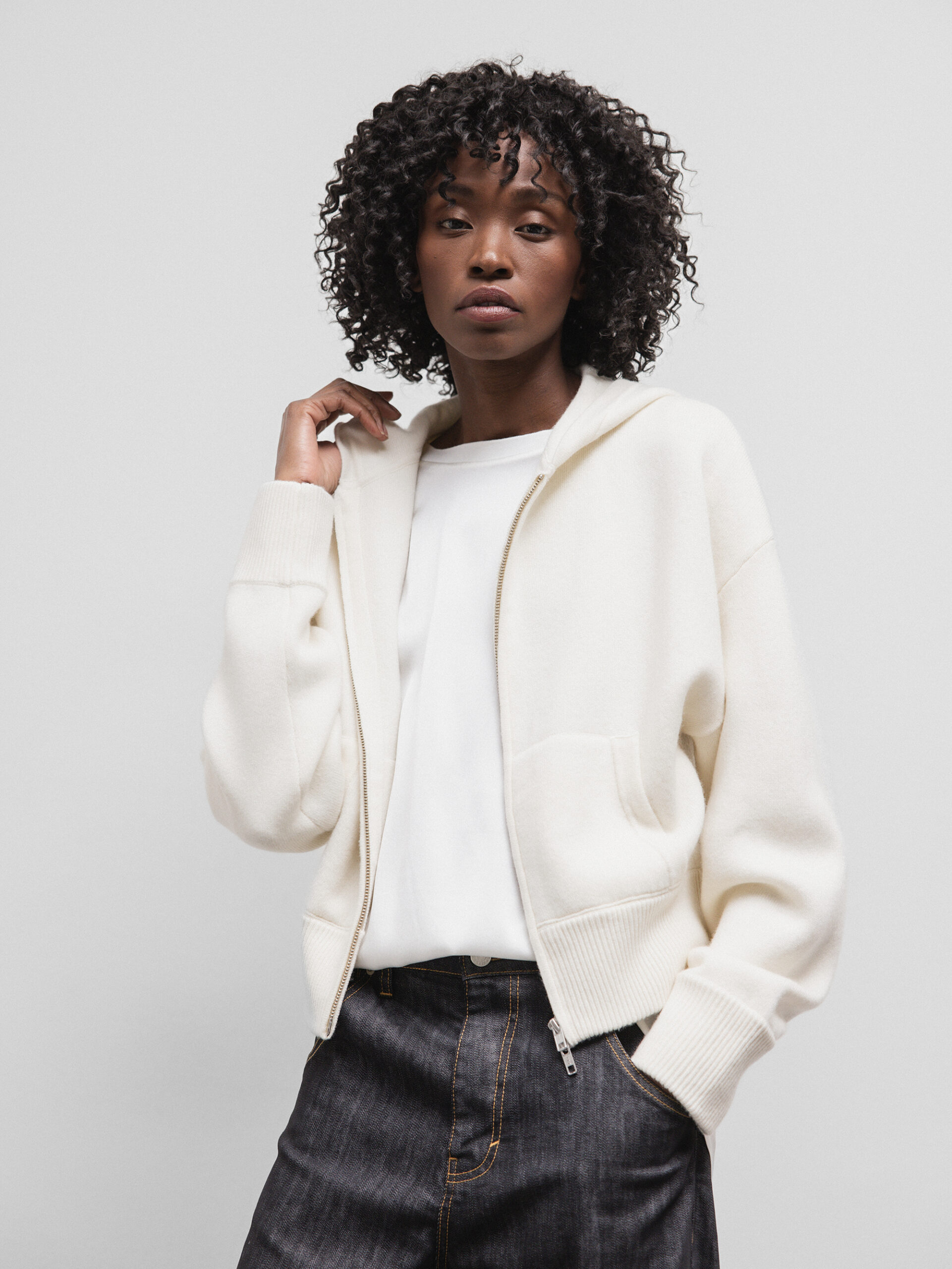 DANIELS Strickjacke mit Kapuze Damen (OFF WHITE 7801)