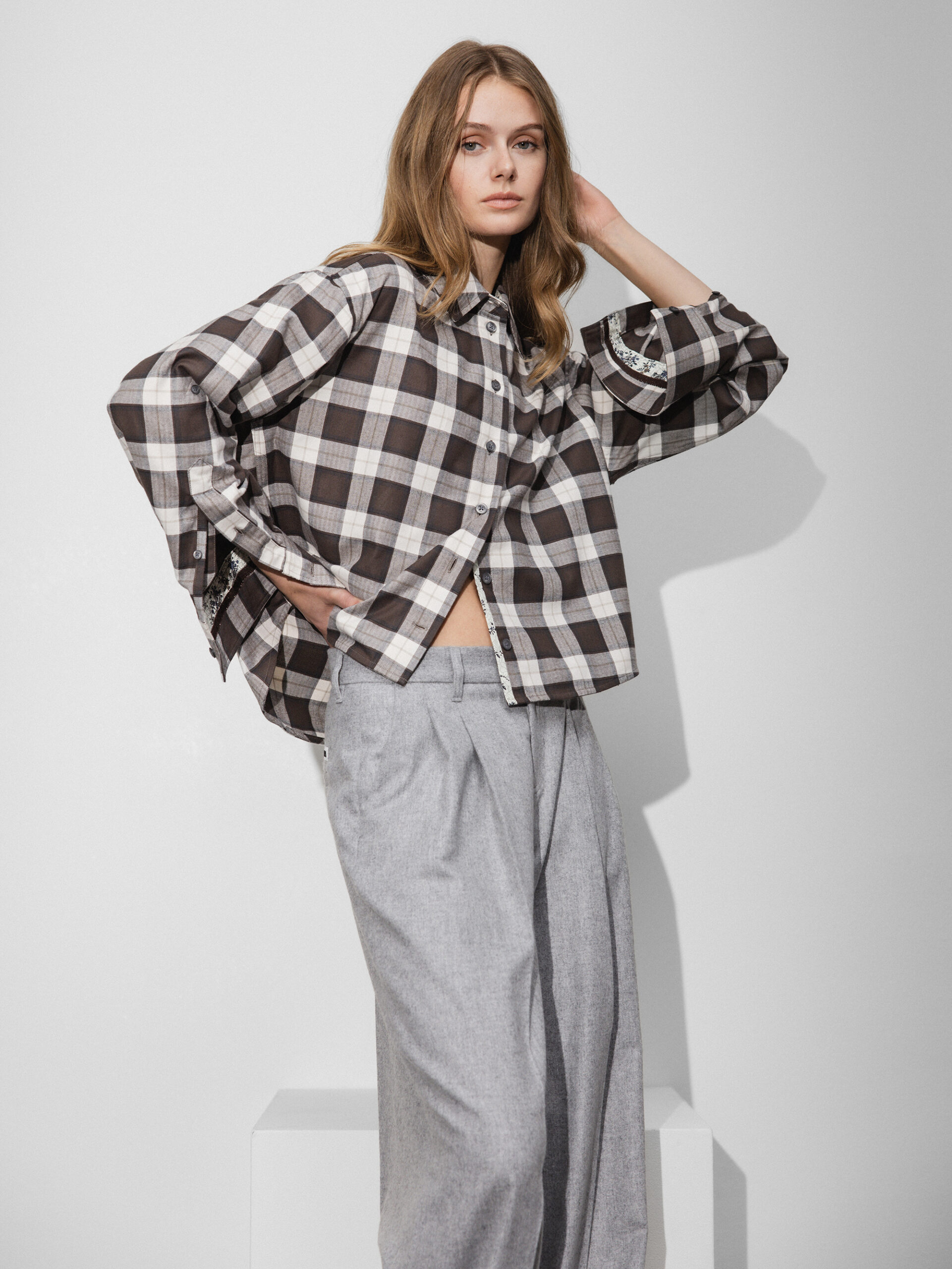 FIL NOIR Flanellhemd aus Baumwolle Damen (29 KARO BRAUN)