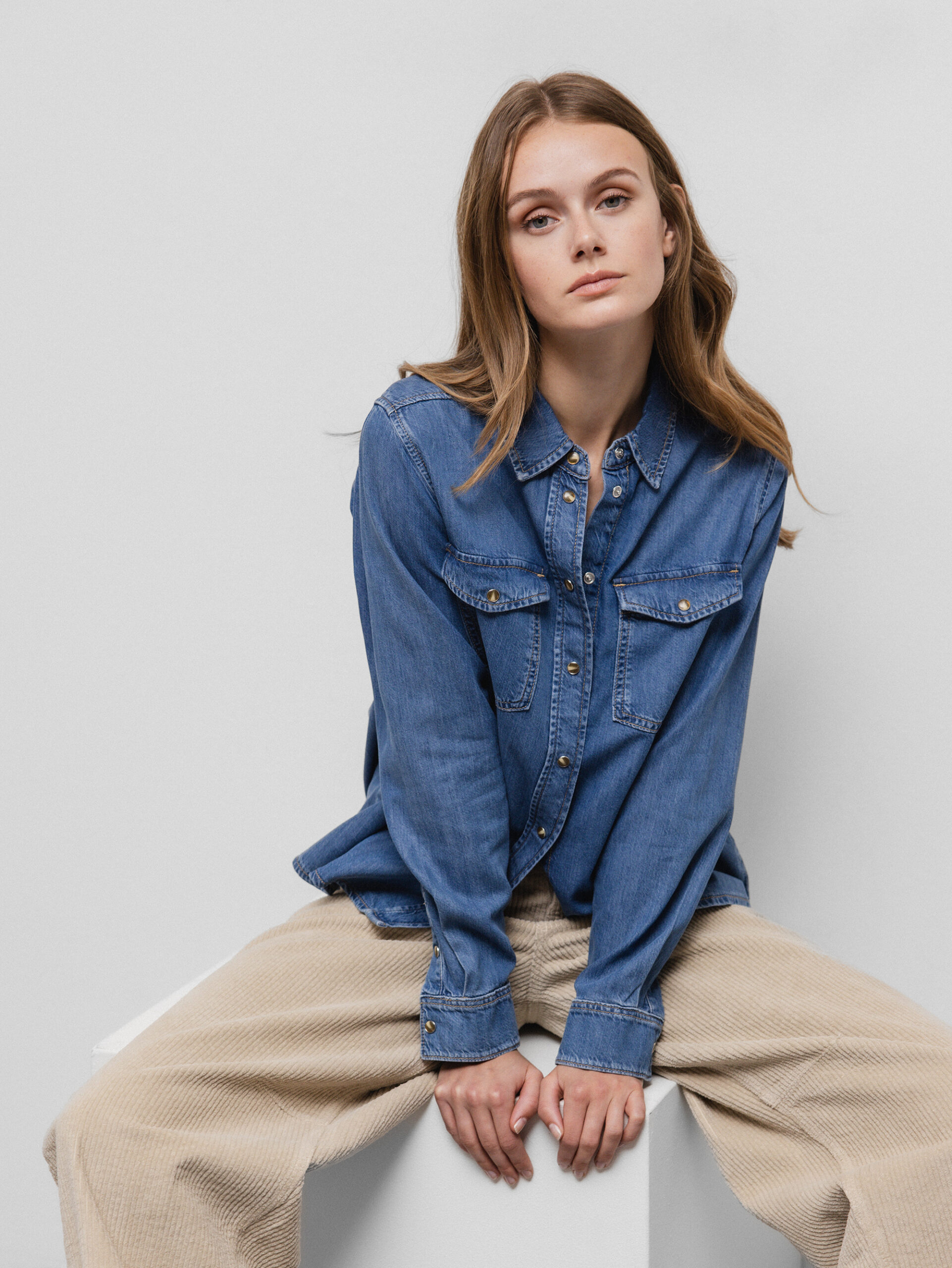 MOS MOSH Jeanshemd Damen (401 BLUE)