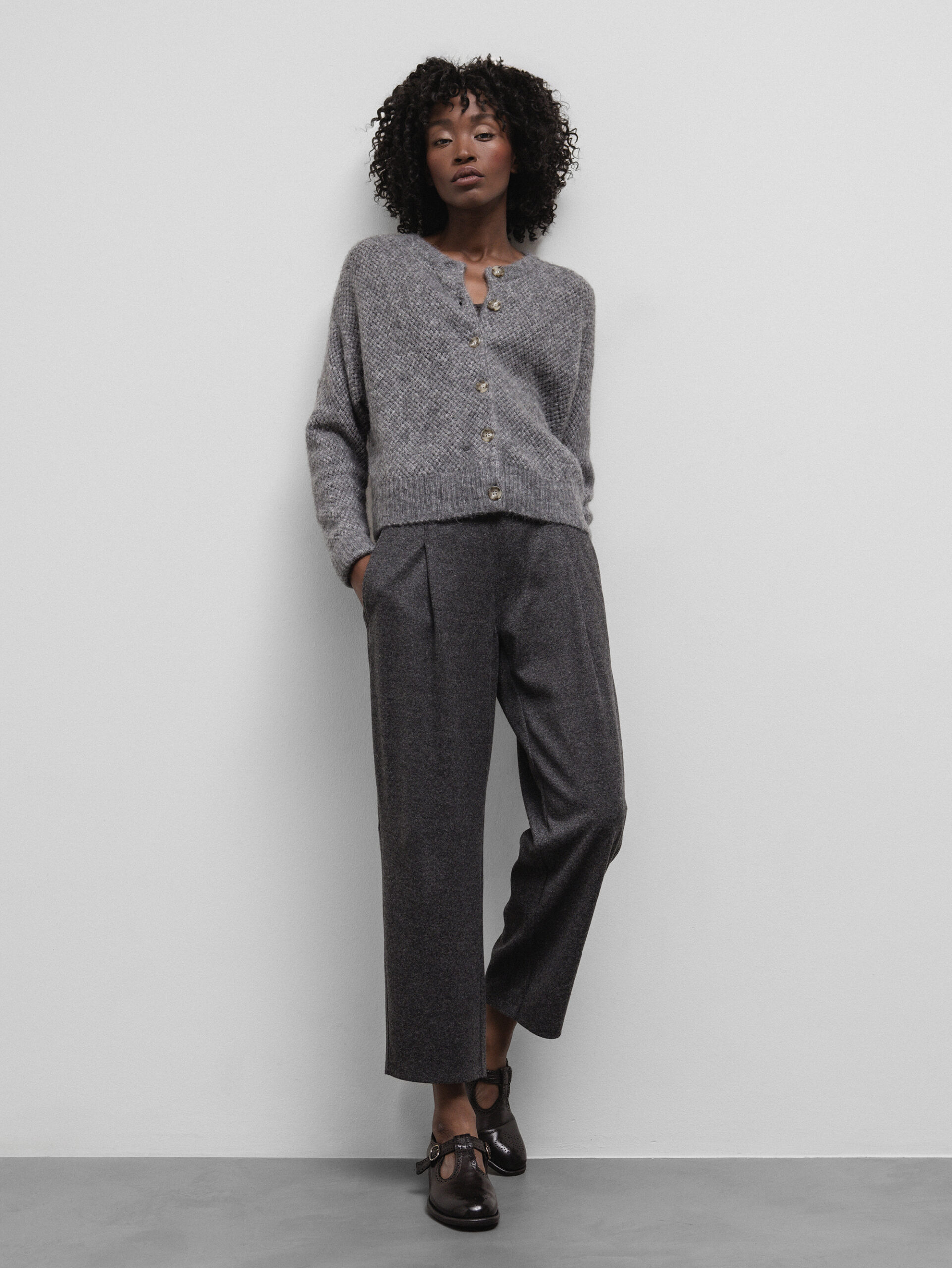 CAMBIO Cropped Hose Damen (077 GRAU ANTHRA)