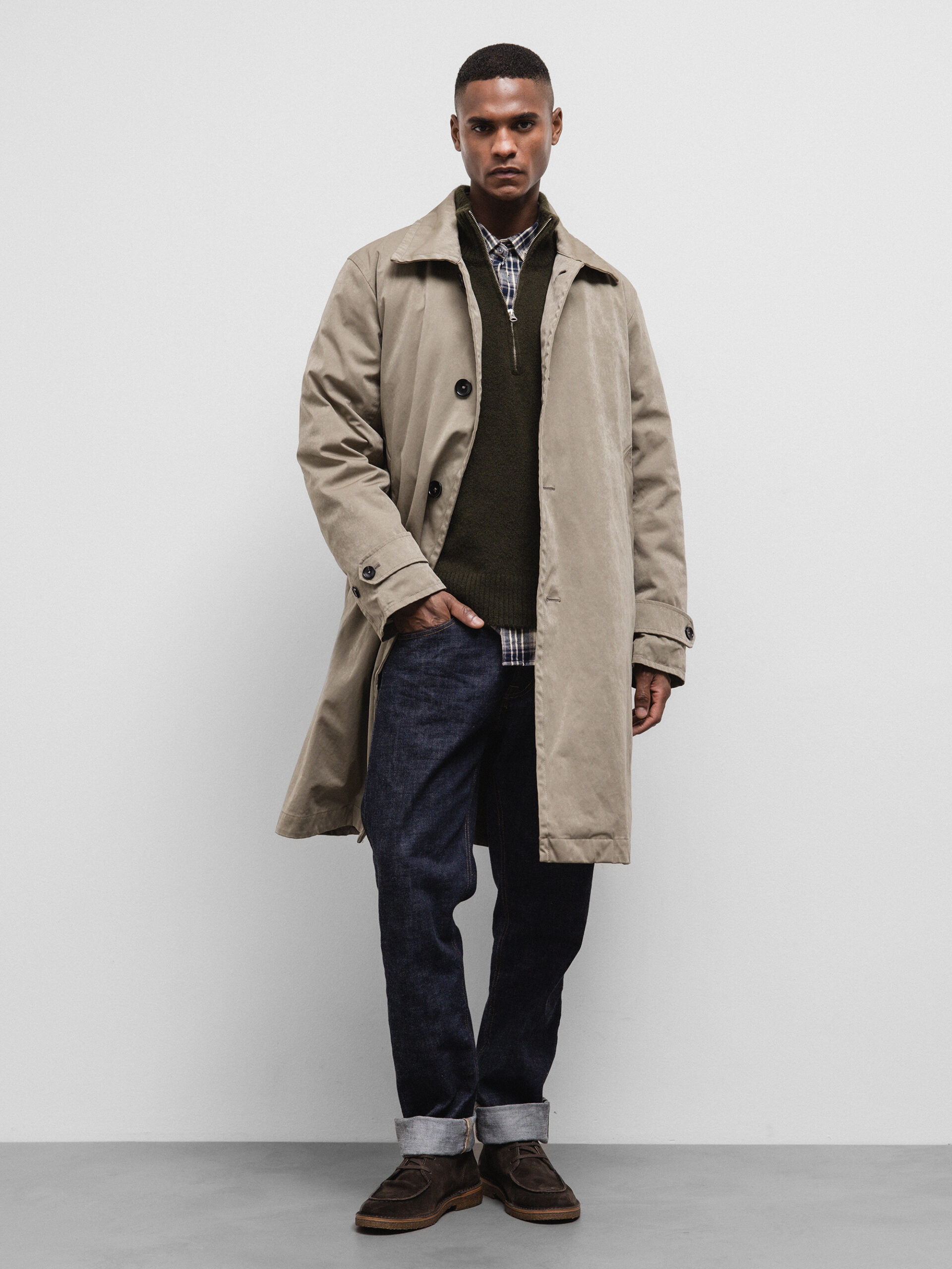 TEN C Wasserabweisender Mantel Herren (359 MILITARY)