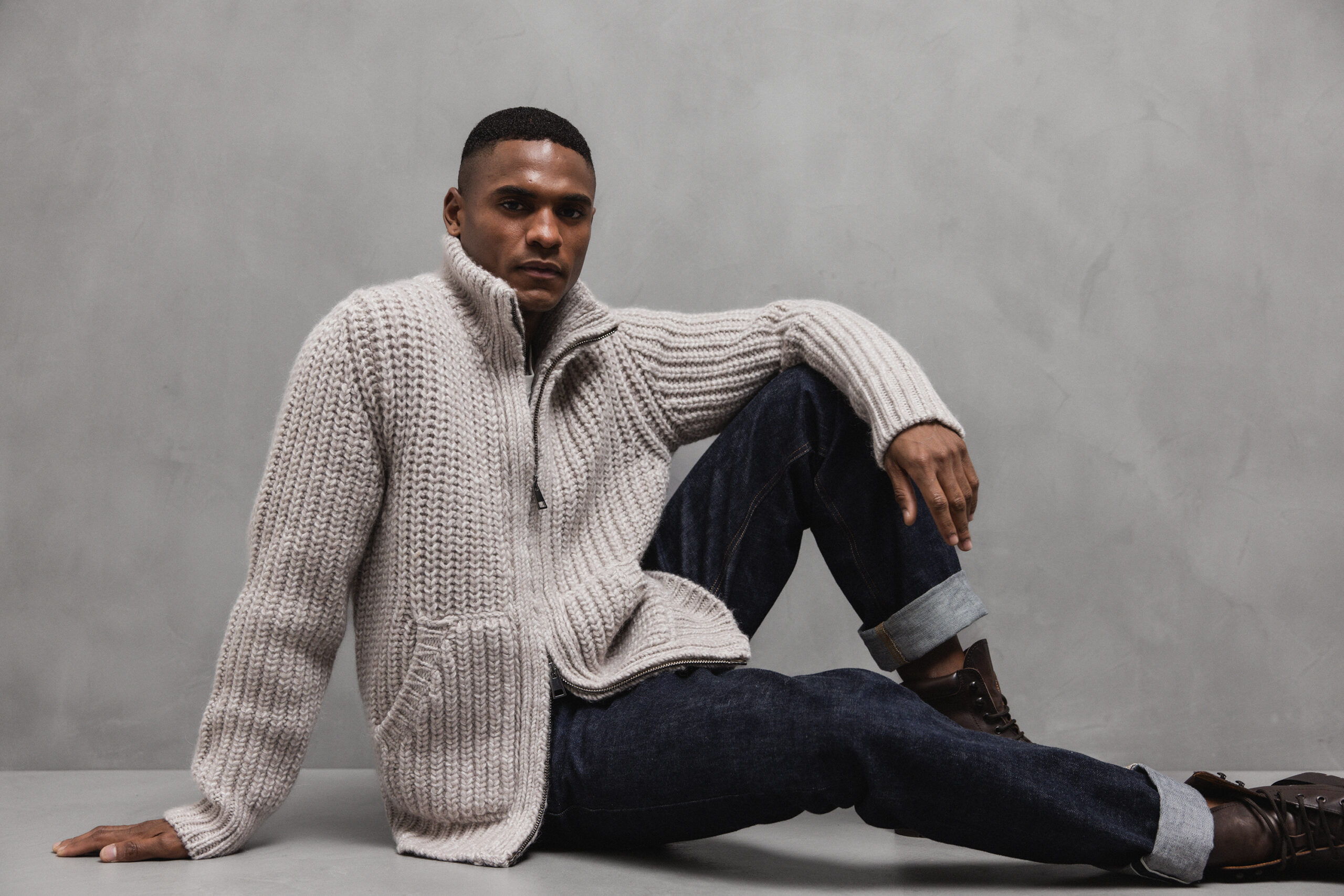 ROBERTO COLLINA Strickjacke aus Merinowolle Herren (3 STONE)