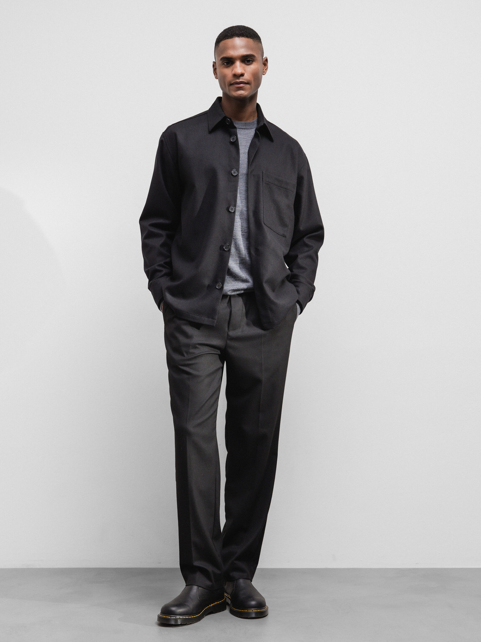NN07 Hemd aus Wolle Herren (999 BLACK)