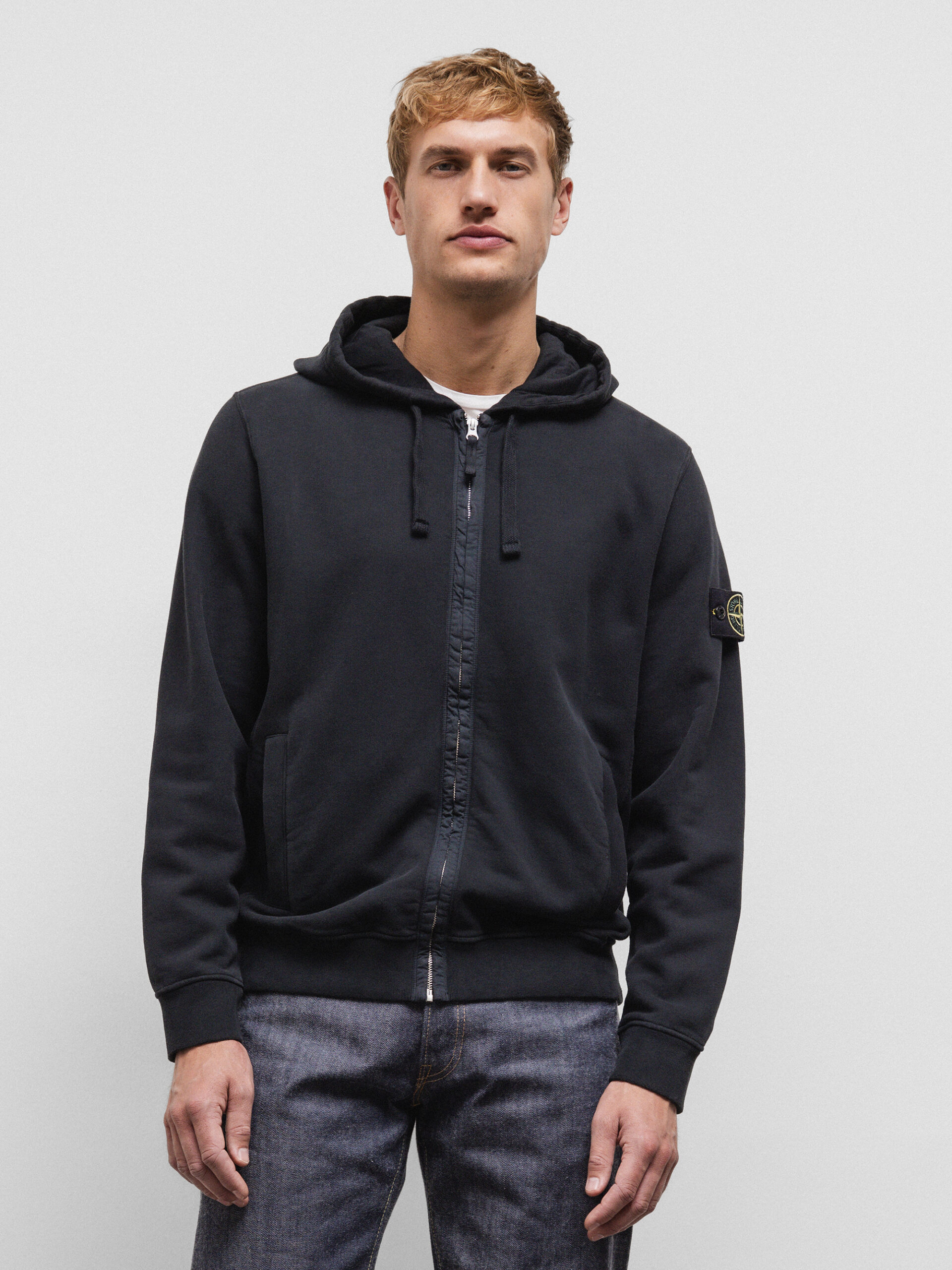 STONE ISLAND Sweatjacke aus Baumwolle Herren (V0029 BLACK)