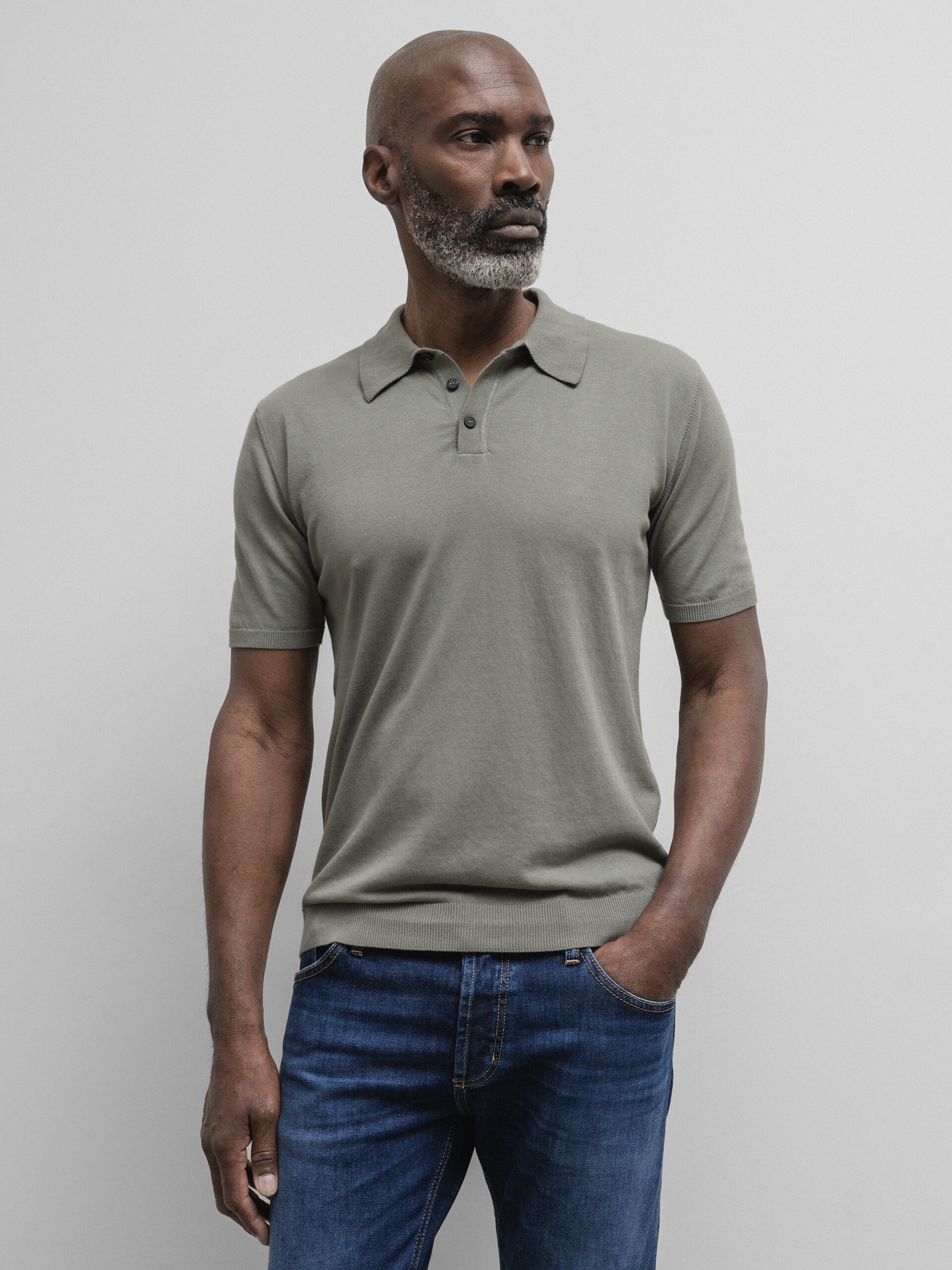 ROBERTO COLLINA Poloshirt aus Baumwolle Herren (24 OLIV)
