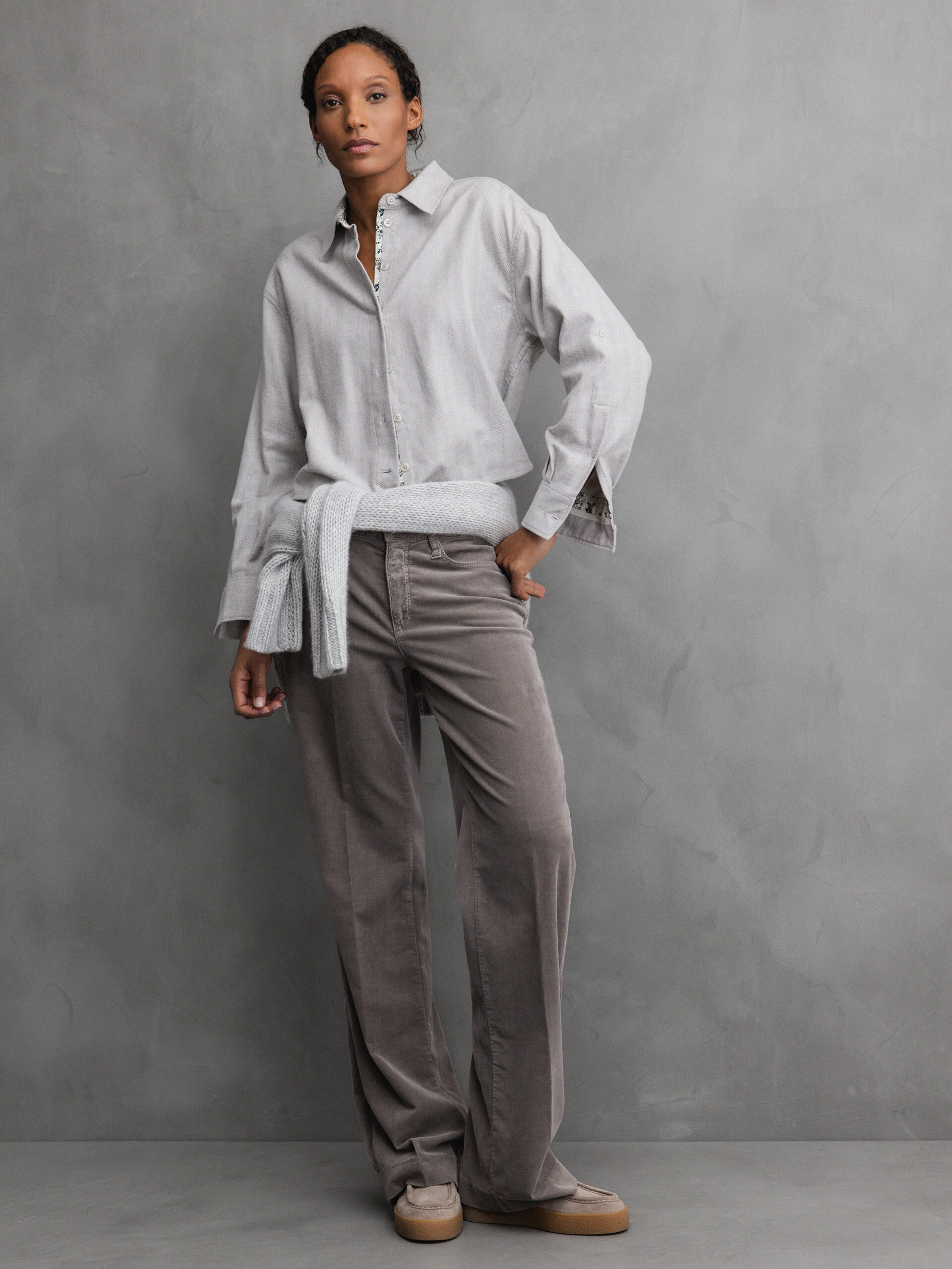 MAC Weite Cordhose Damen (063R DK FULL GREY)