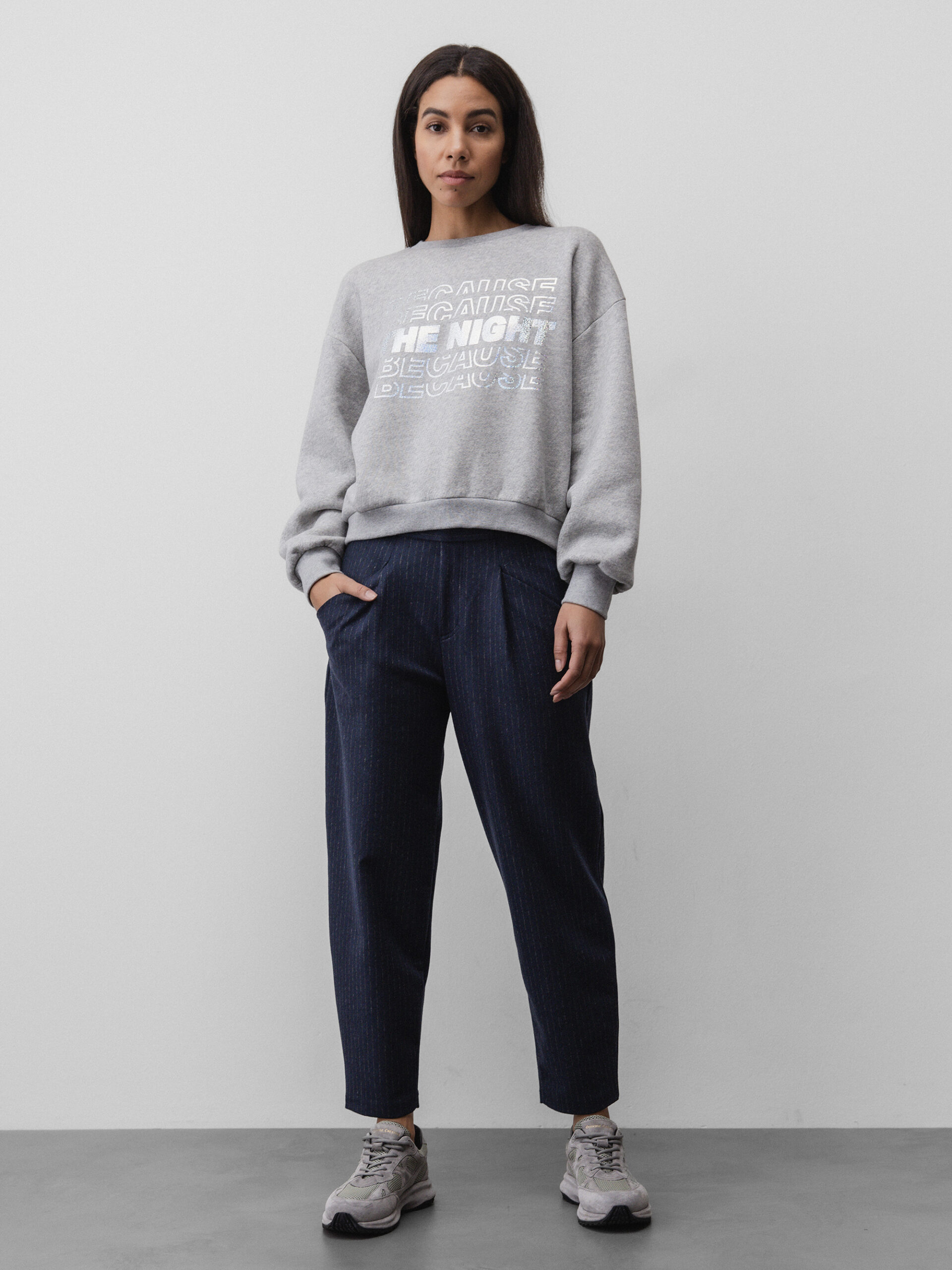 PNTS Cropped Hose mit Bundfalte Damen (23 DK BLUE)