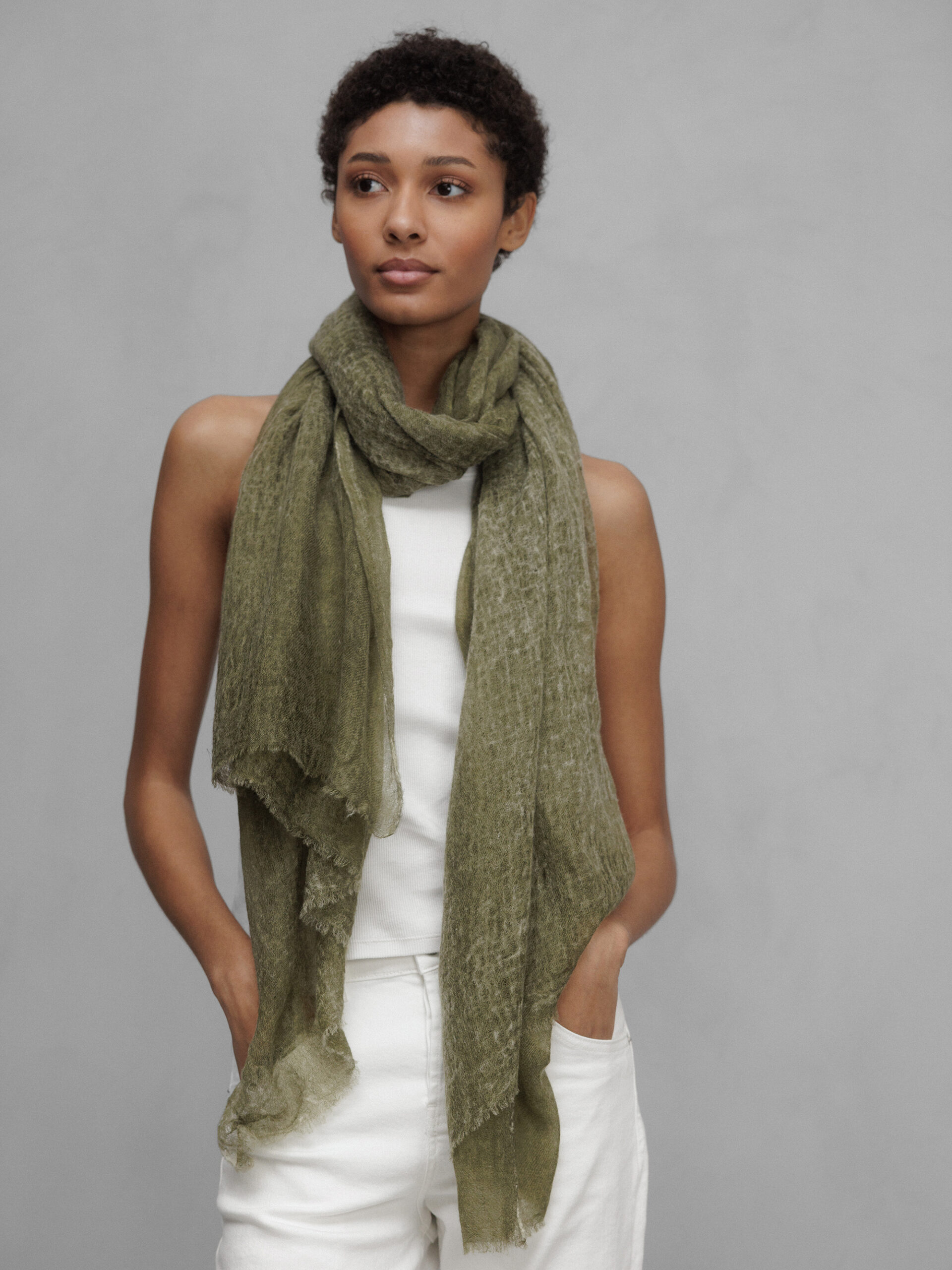 MEL & DAVIS Schal aus Cashmere Damen (OLIVKHAKI)