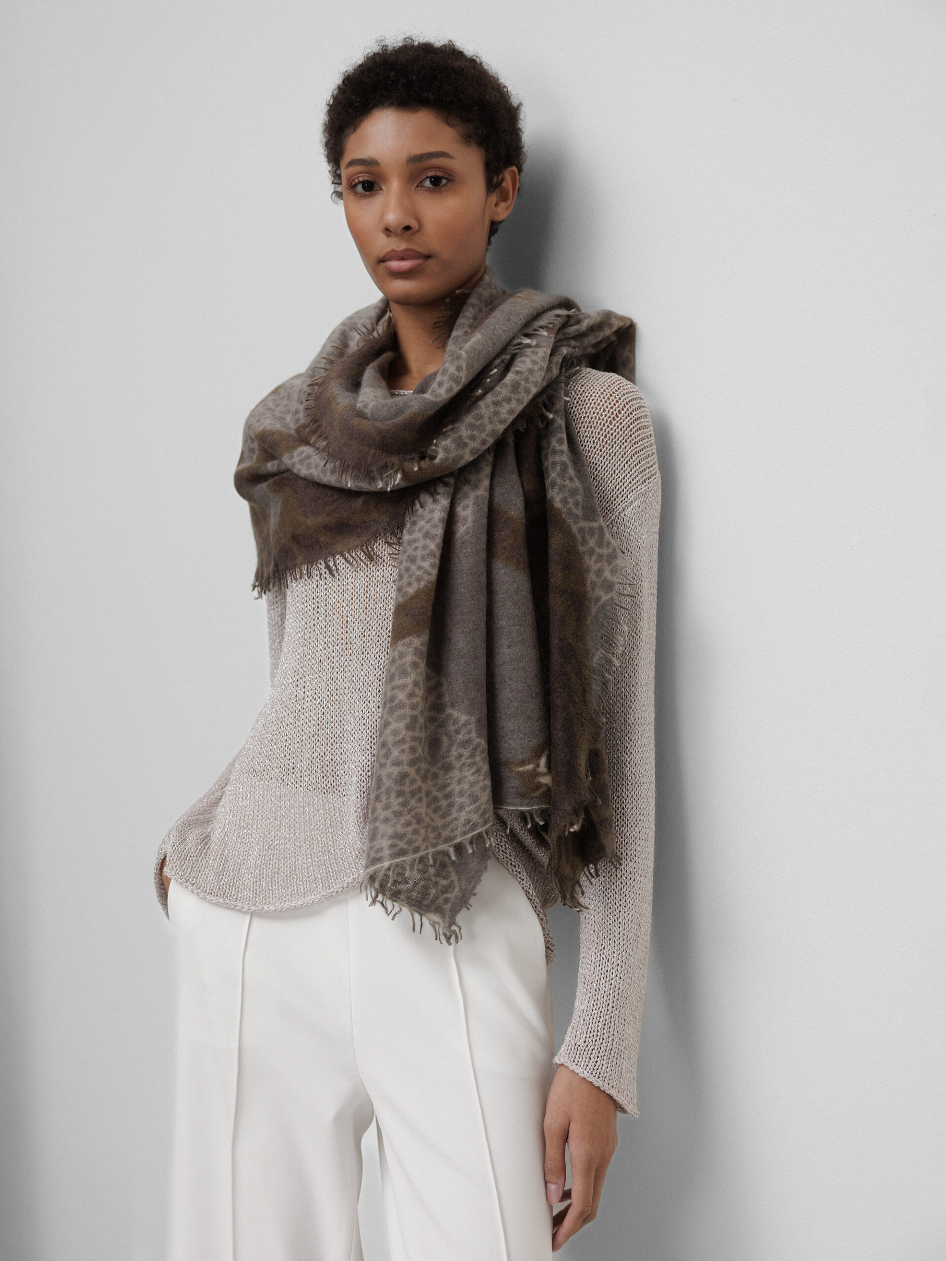 PUR SCHOEN Schal aus Cashmere Damen (7082 STONE GREY)