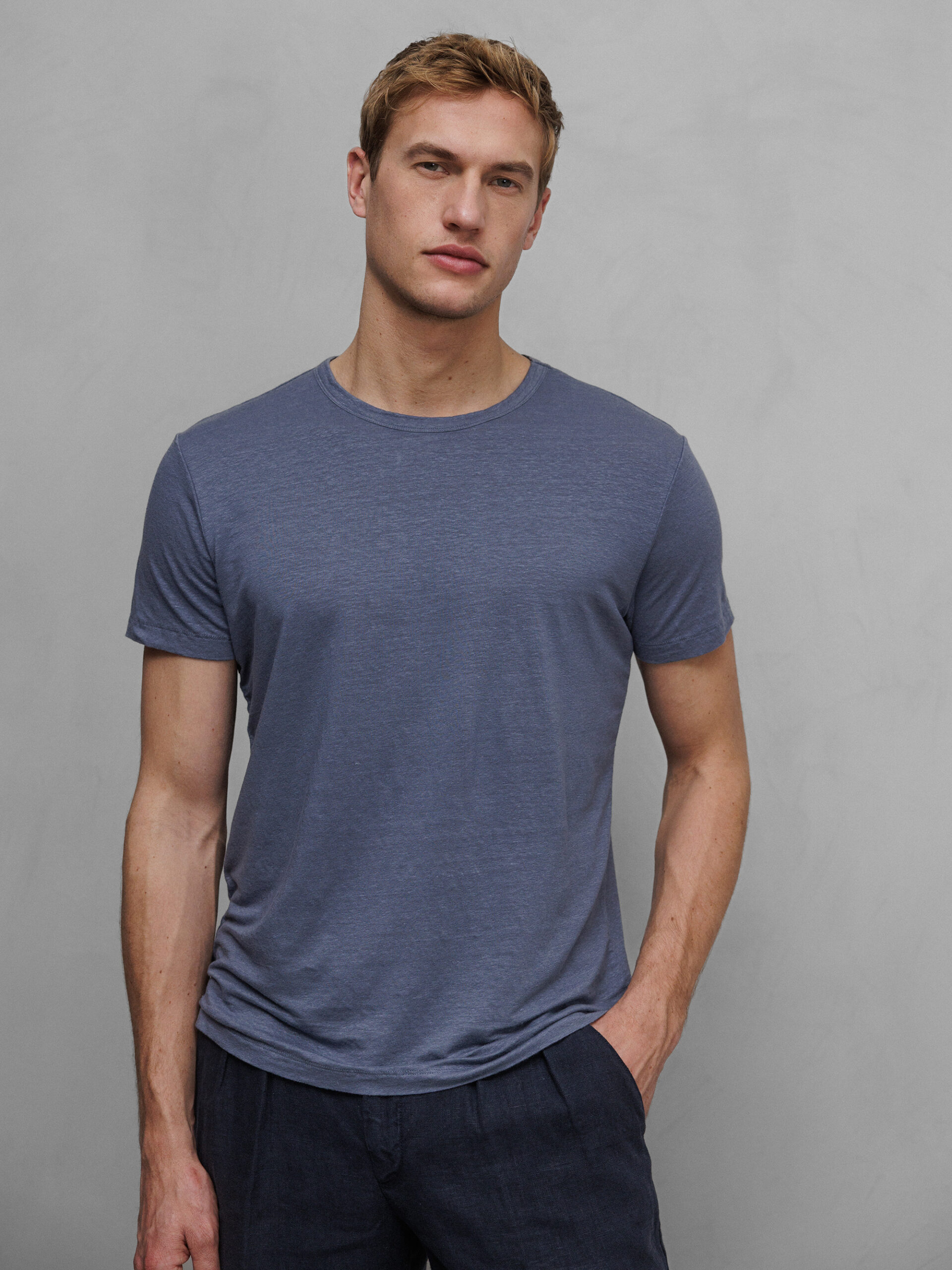 DANIELS T-Shirt aus Leinen Herren (INDIGO)