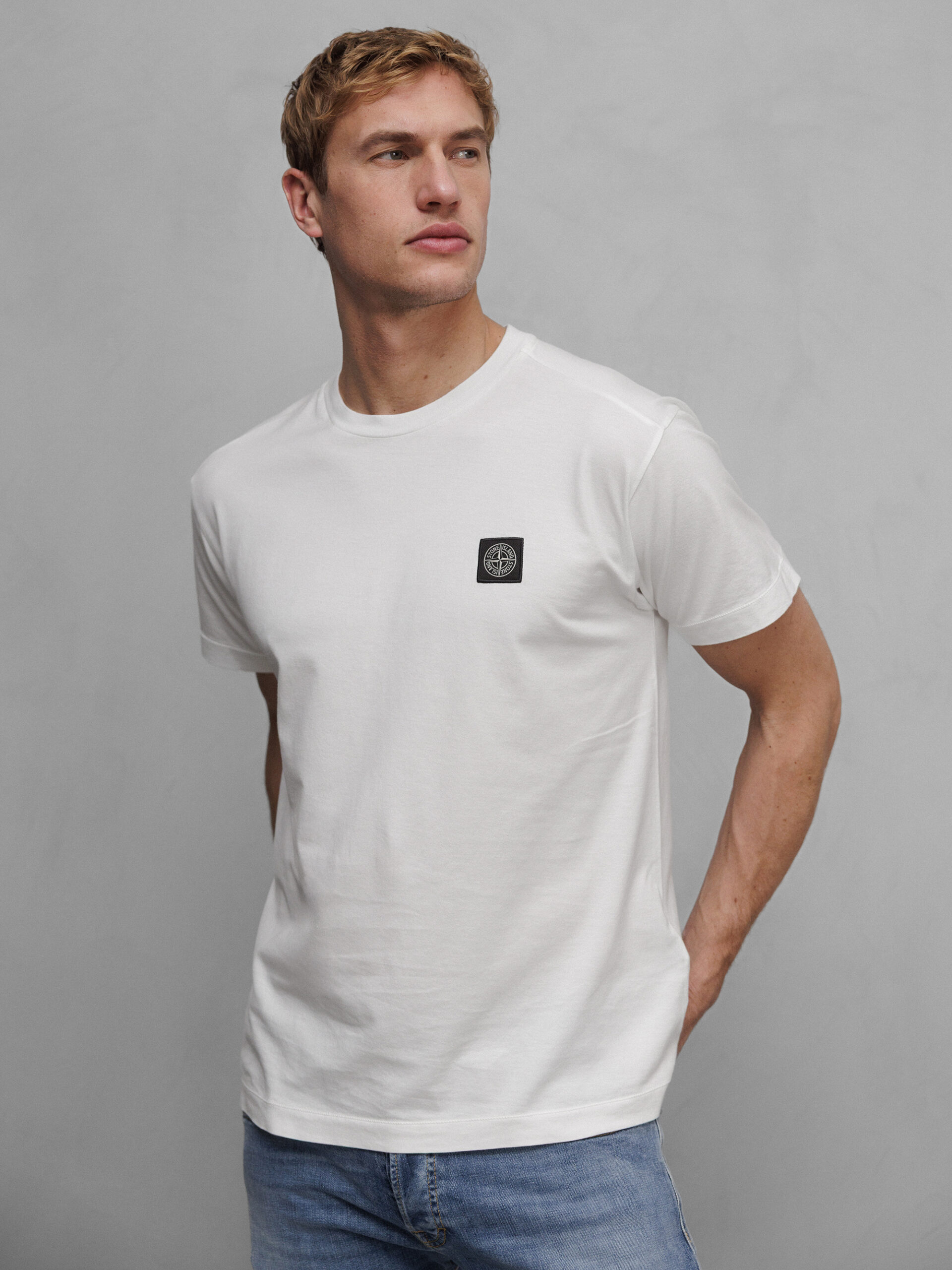 STONE ISLAND T-Shirt aus Baumwolle Herren (V0001 WHITE)