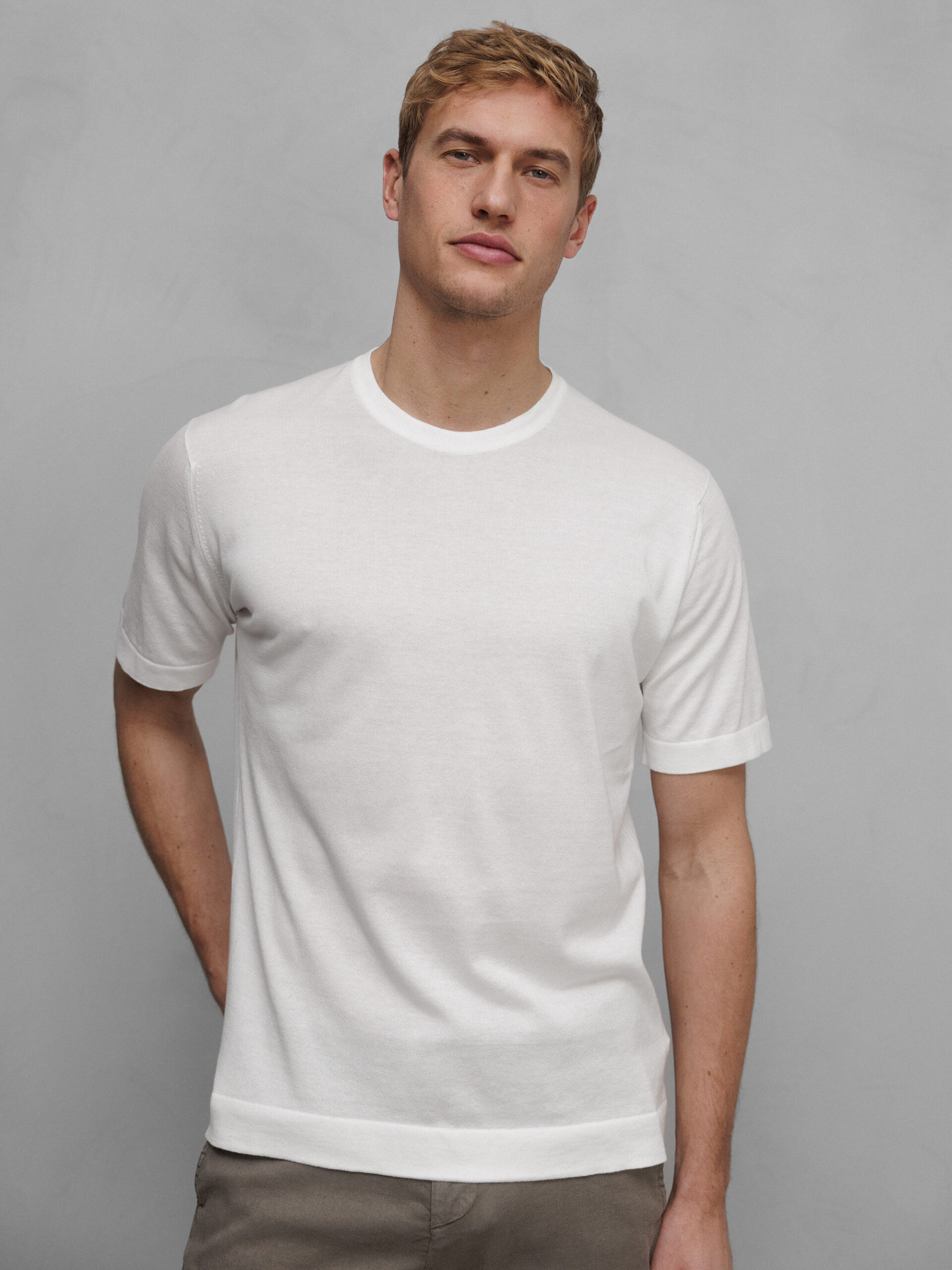 JOHN SMEDLEY T-Shirt aus Baumwolle Herren (WHITE)