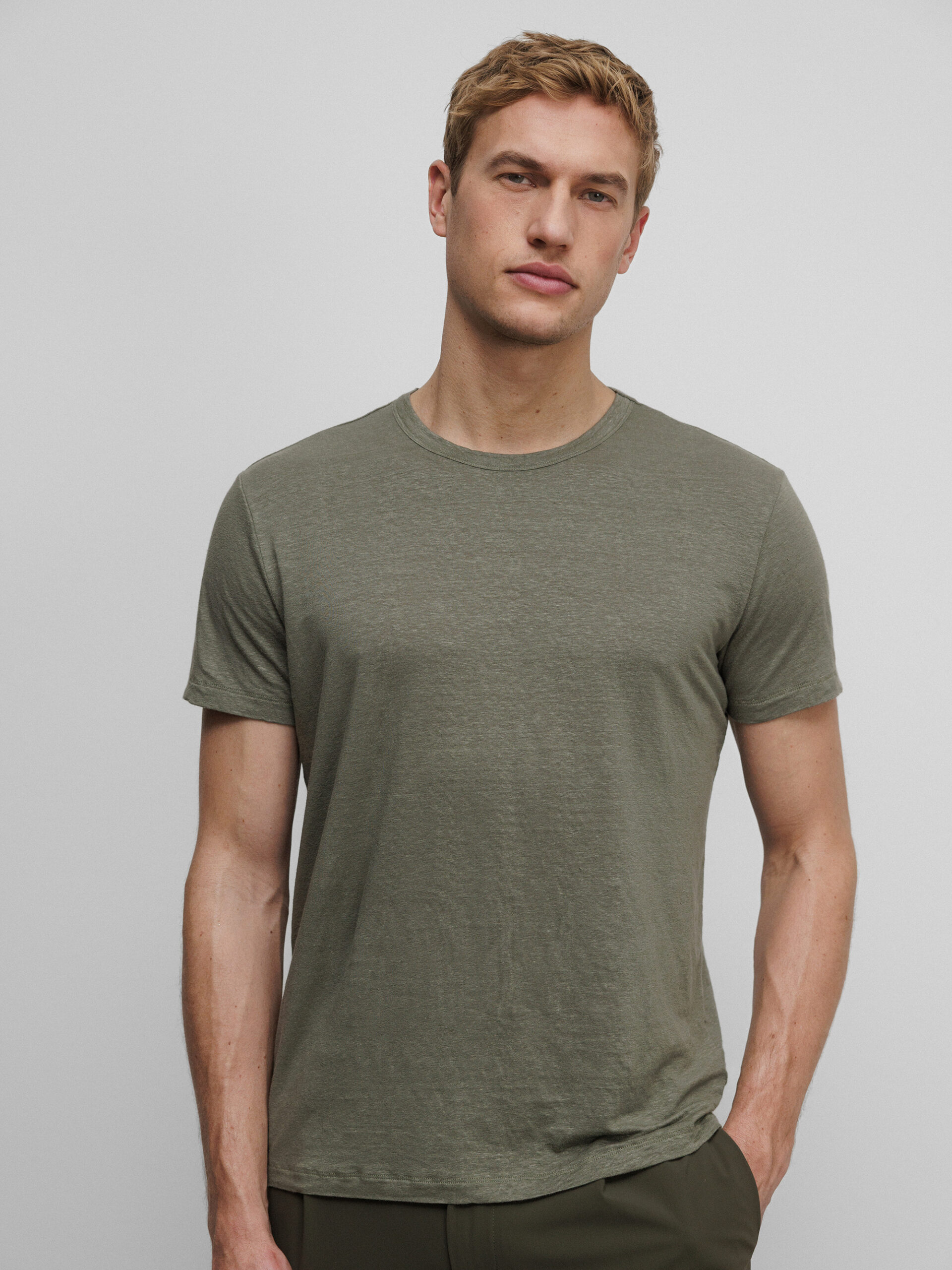 DANIELS T-Shirt aus Leinen Herren (OLIV)