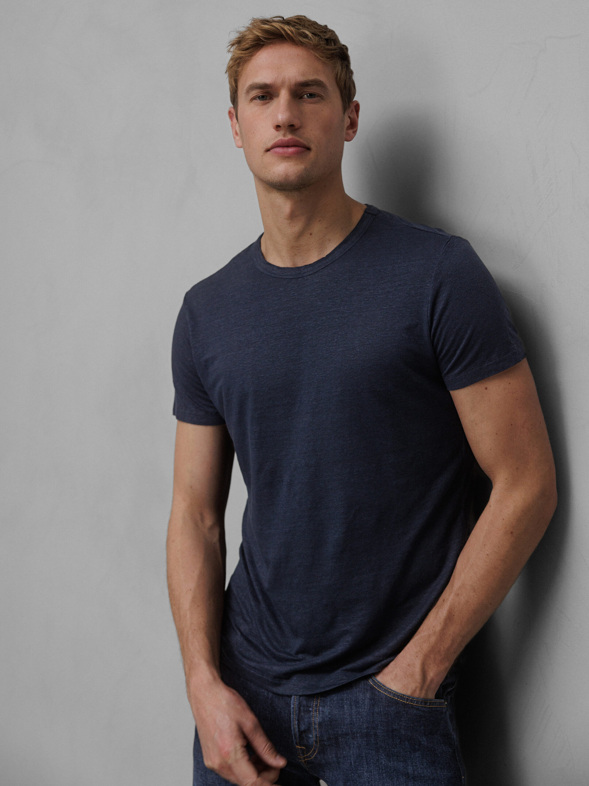 DANIELS T-Shirt aus Leinen Herren (NAVY)