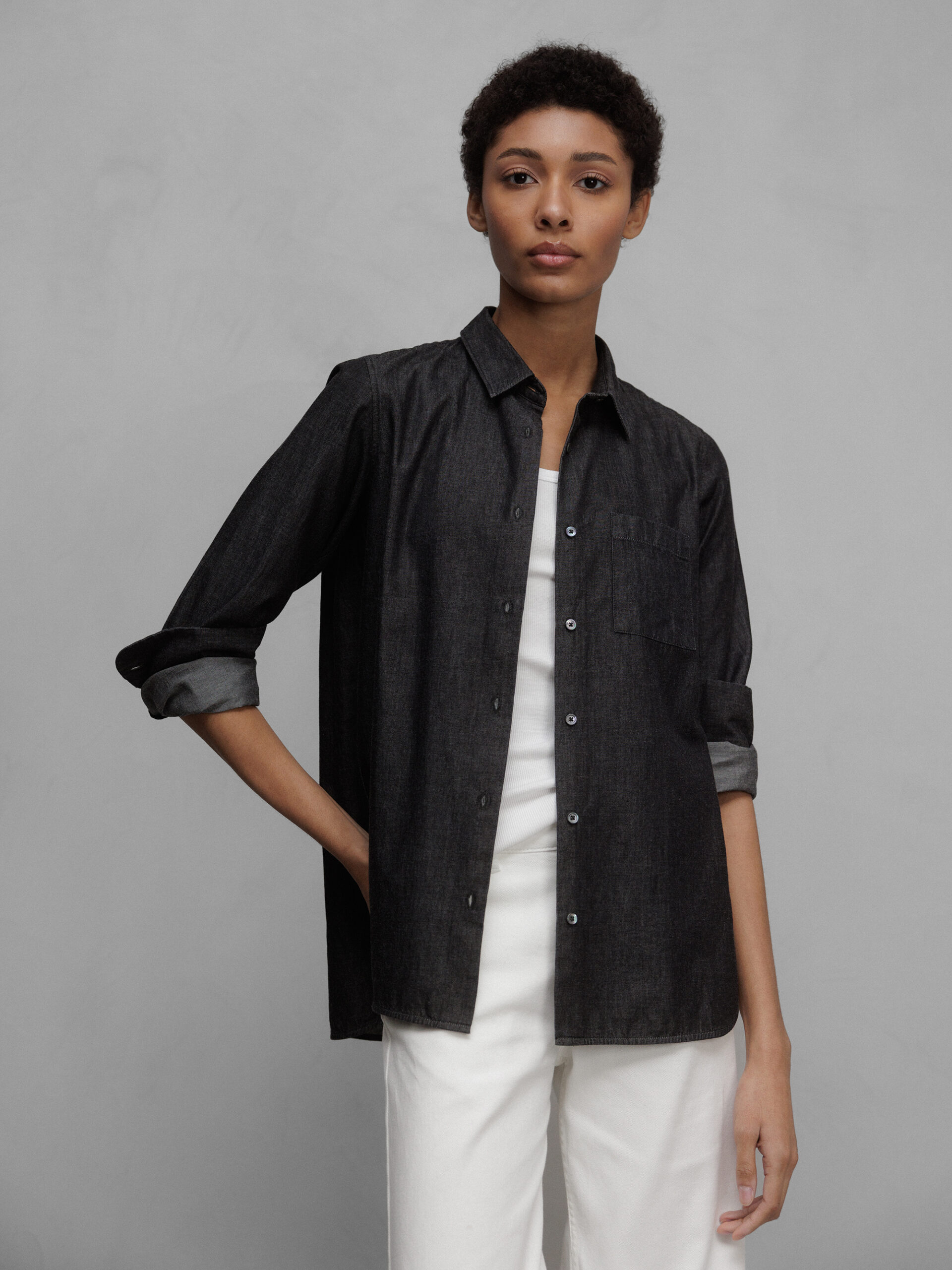 DANIELS Jeansbluse aus Baumwolle Damen (BLACK)