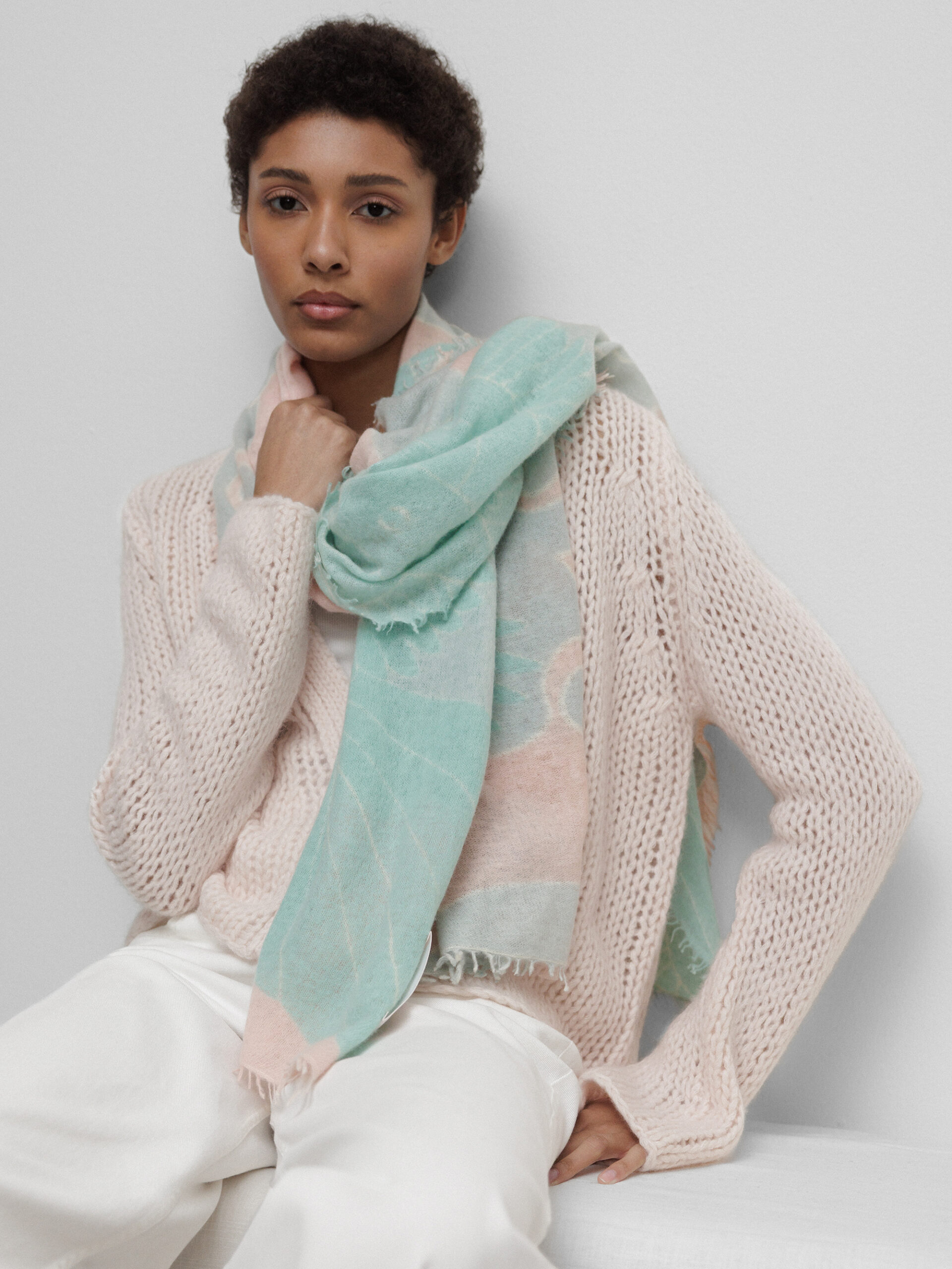 PUR SCHOEN Schal aus Cashmere Damen (8007 ROSE EIS TÜRKIS)