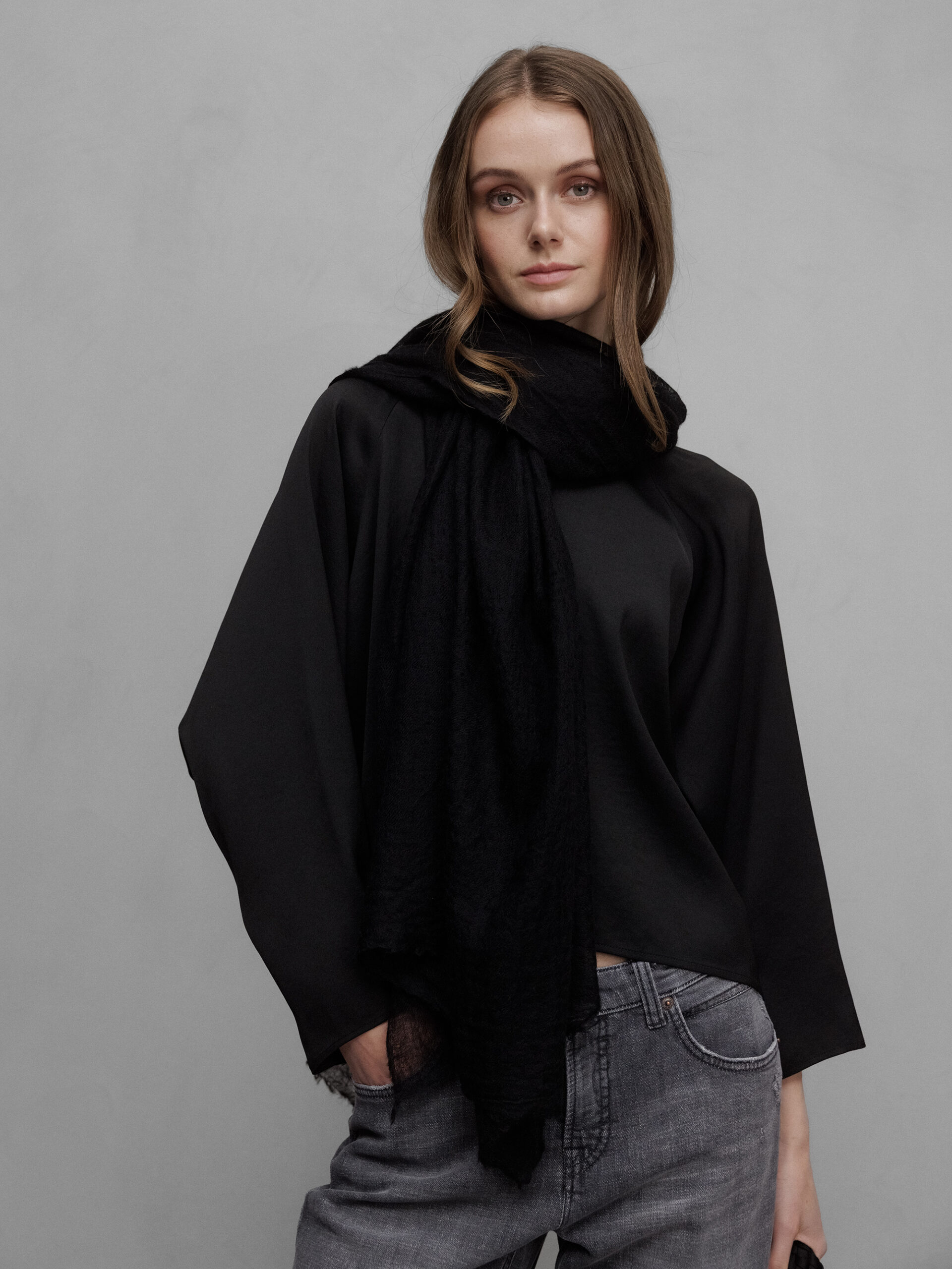 MEL & DAVIS Schal aus Cashmere Damen (SCHWARZ)