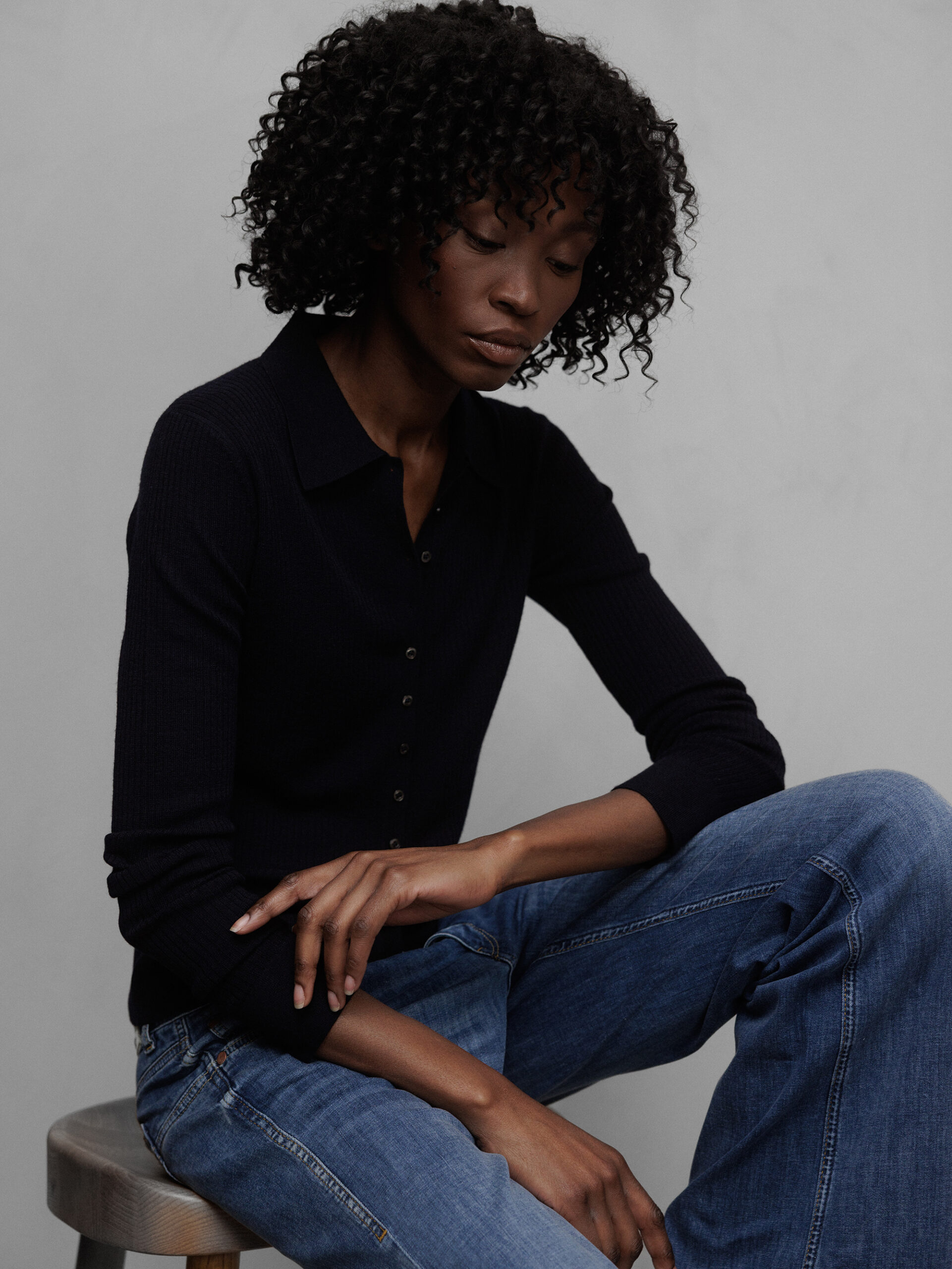 DANIELS Strick-Poloshirt aus Merinowolle Damen (NAVY 21213)