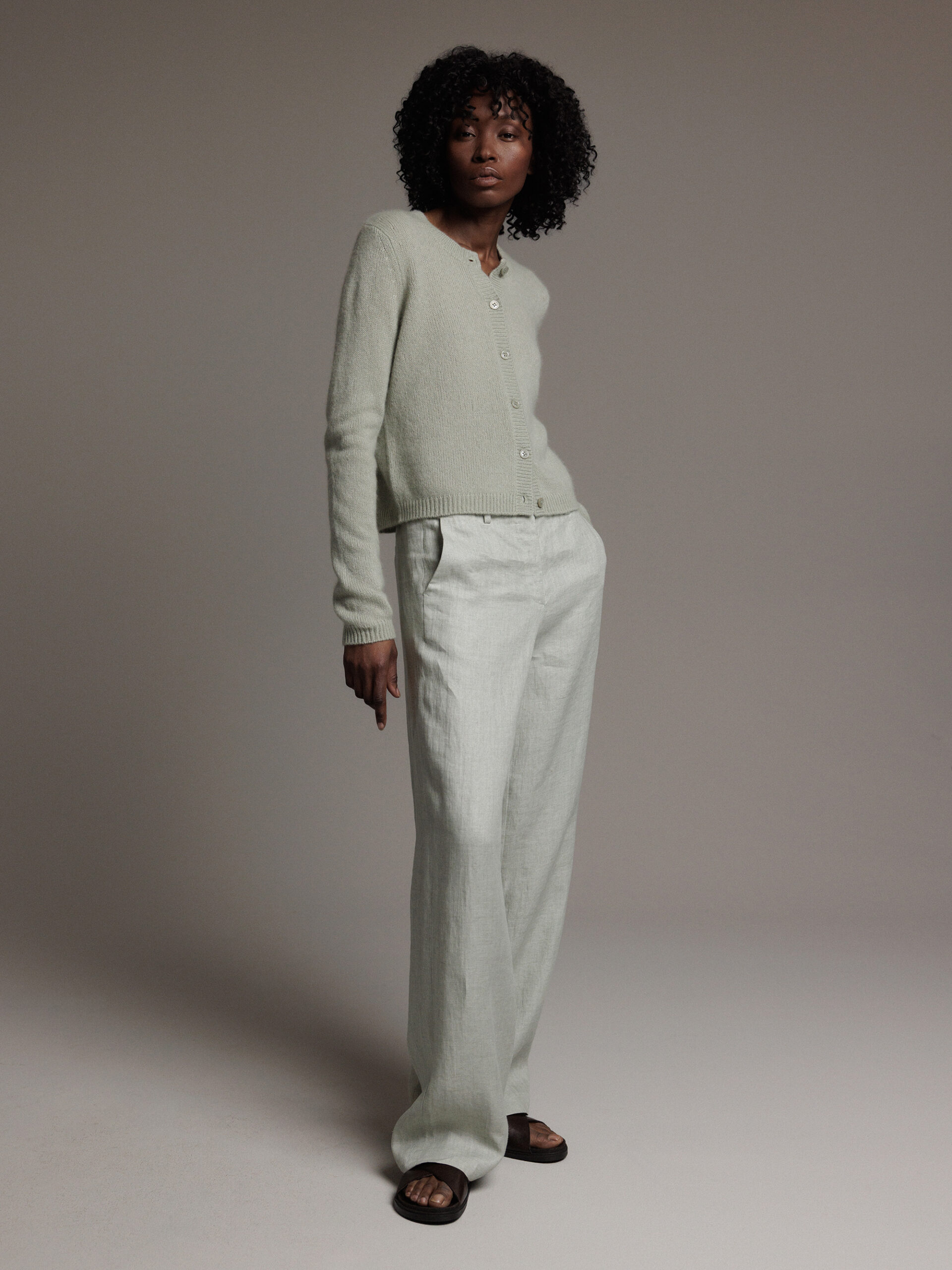 DANIELS Weite Hose aus Leinen Damen (STONE 43B)