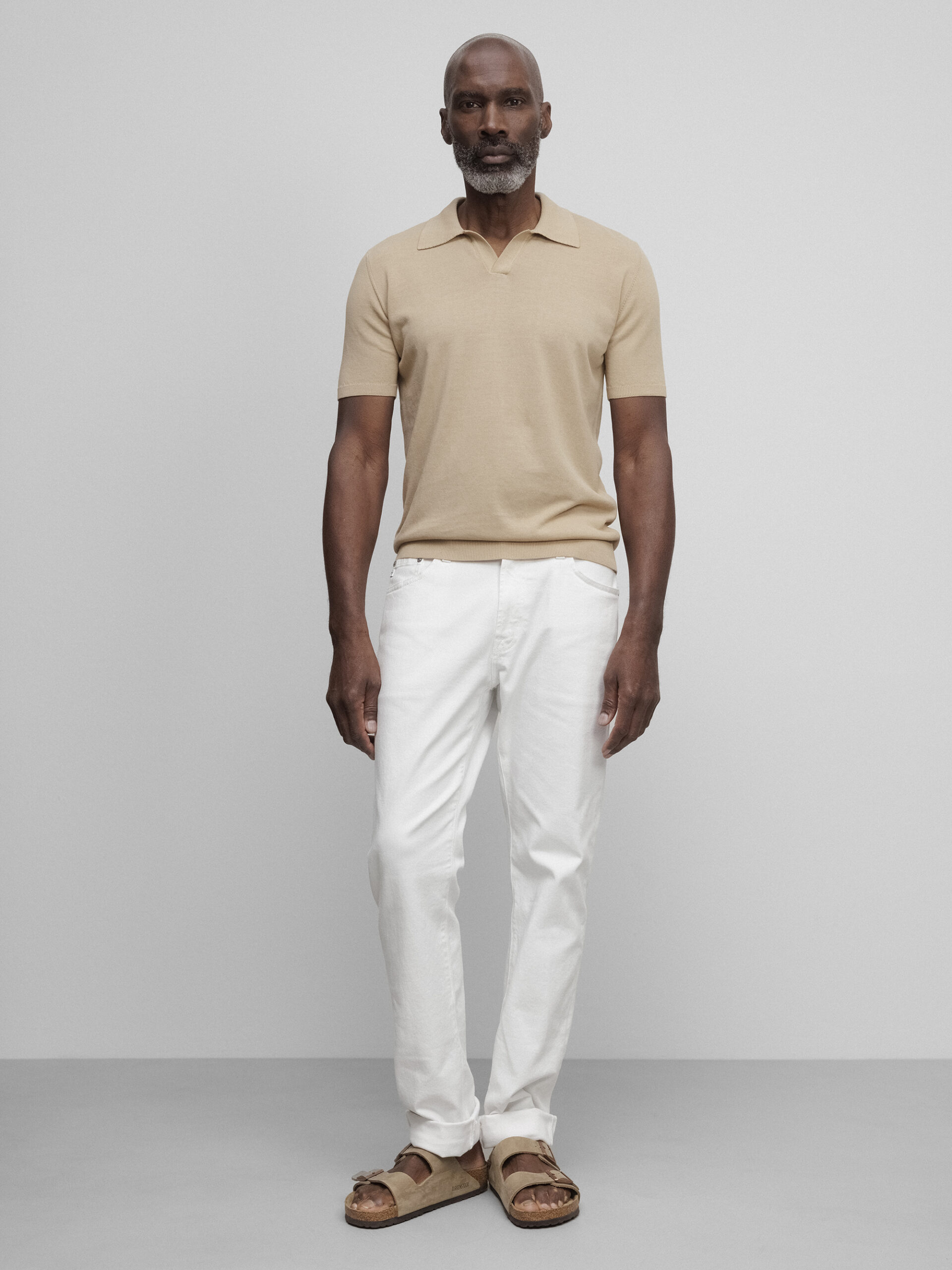 ROBERTO COLLINA Poloshirt aus Baumwolle Herren (05 BEIGE)