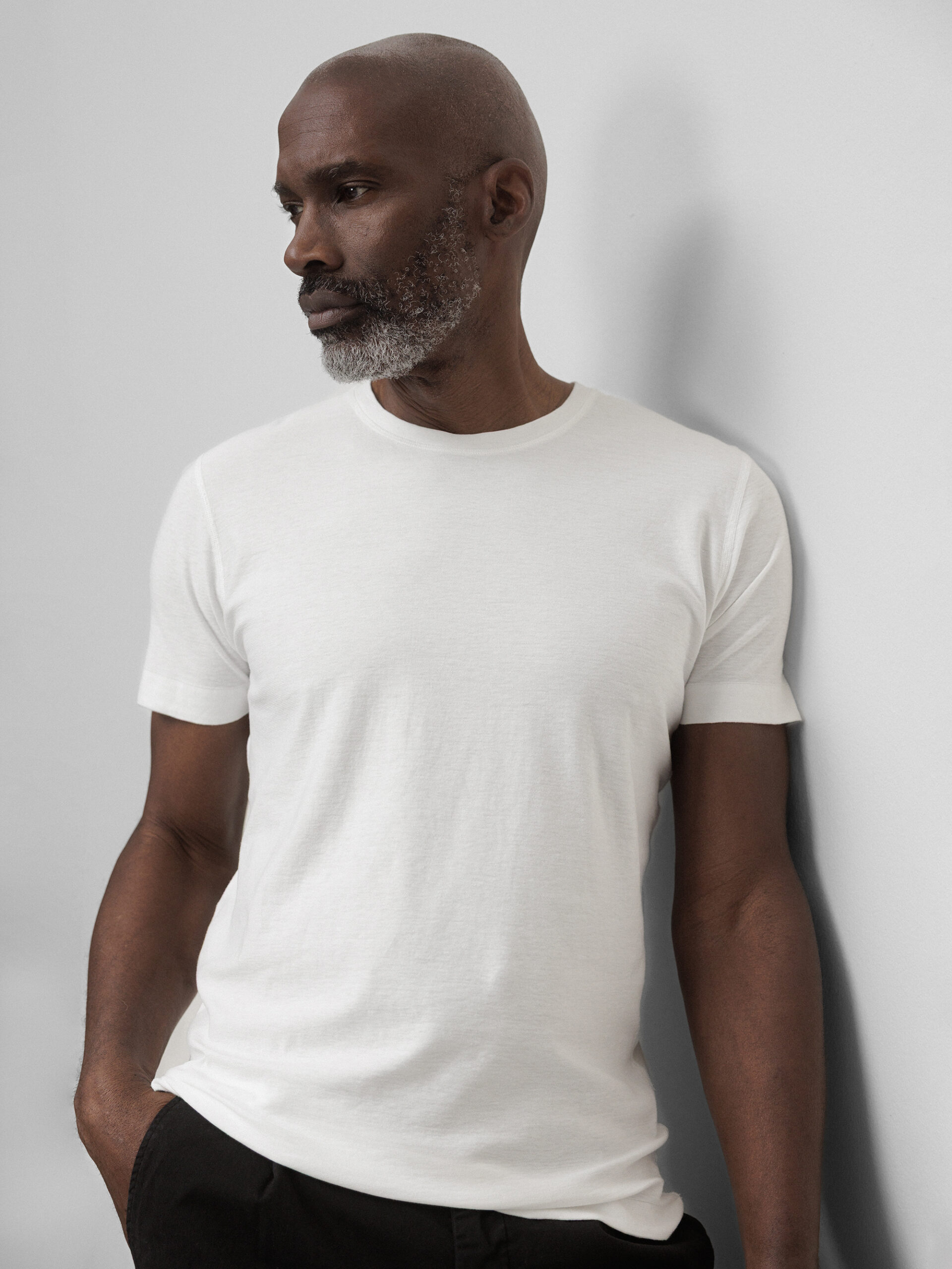 HANNES ROETHER T-Shirt aus Baumwolle Herren (010 WHITE)