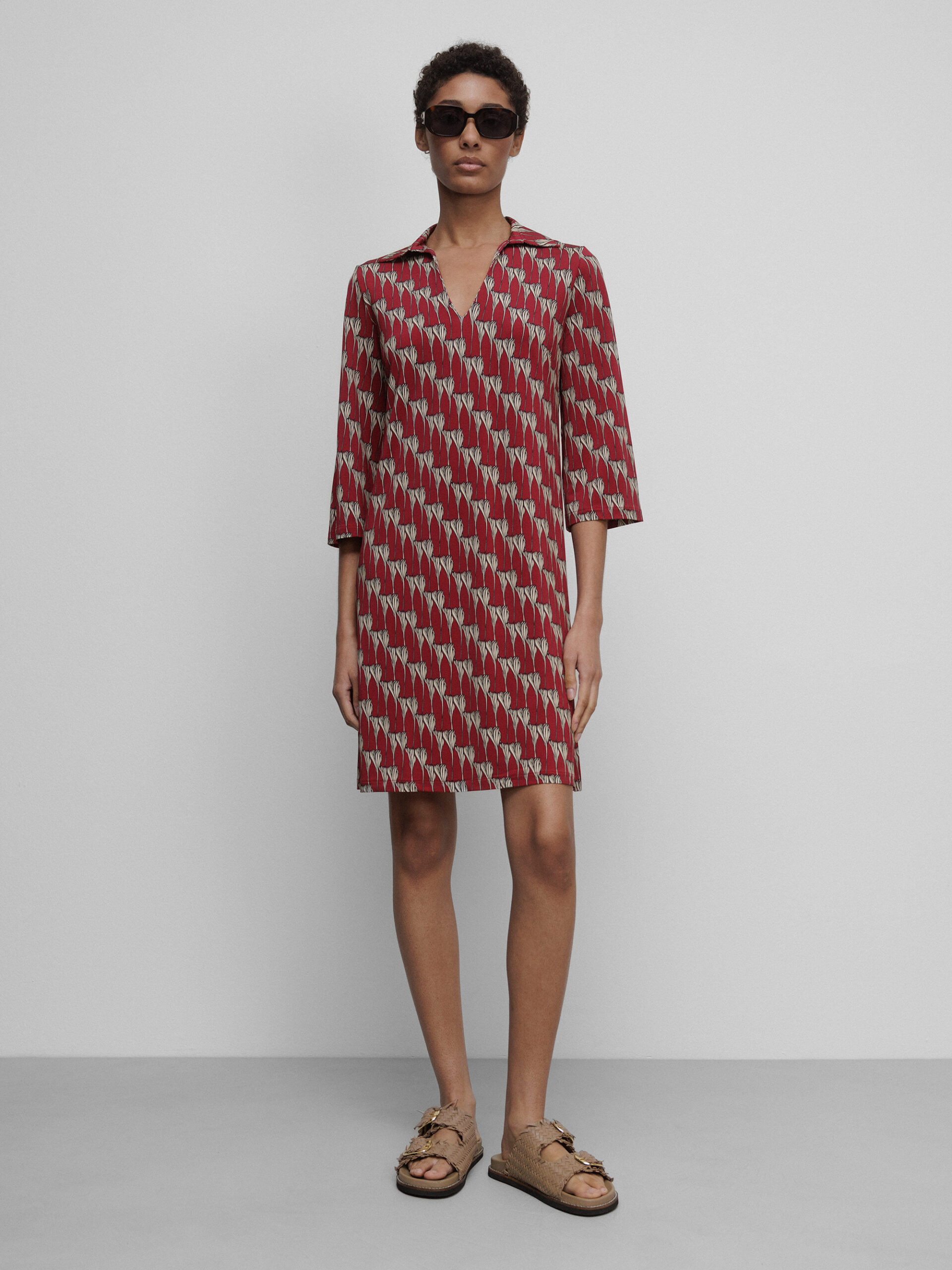 SIYU Kurzes Kleid Damen (02 WINE RED)