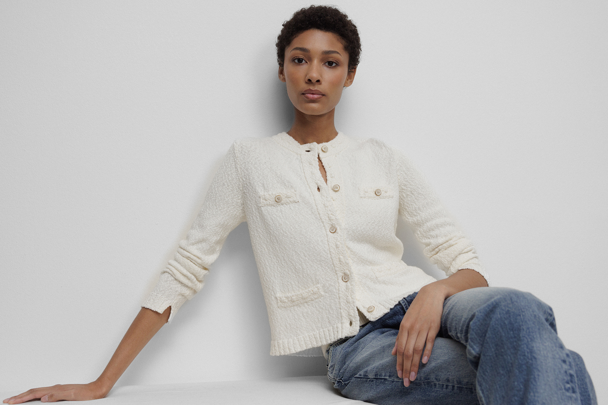 DANIELS Strickjacke aus Baumwolle Damen (ECRU 1100)