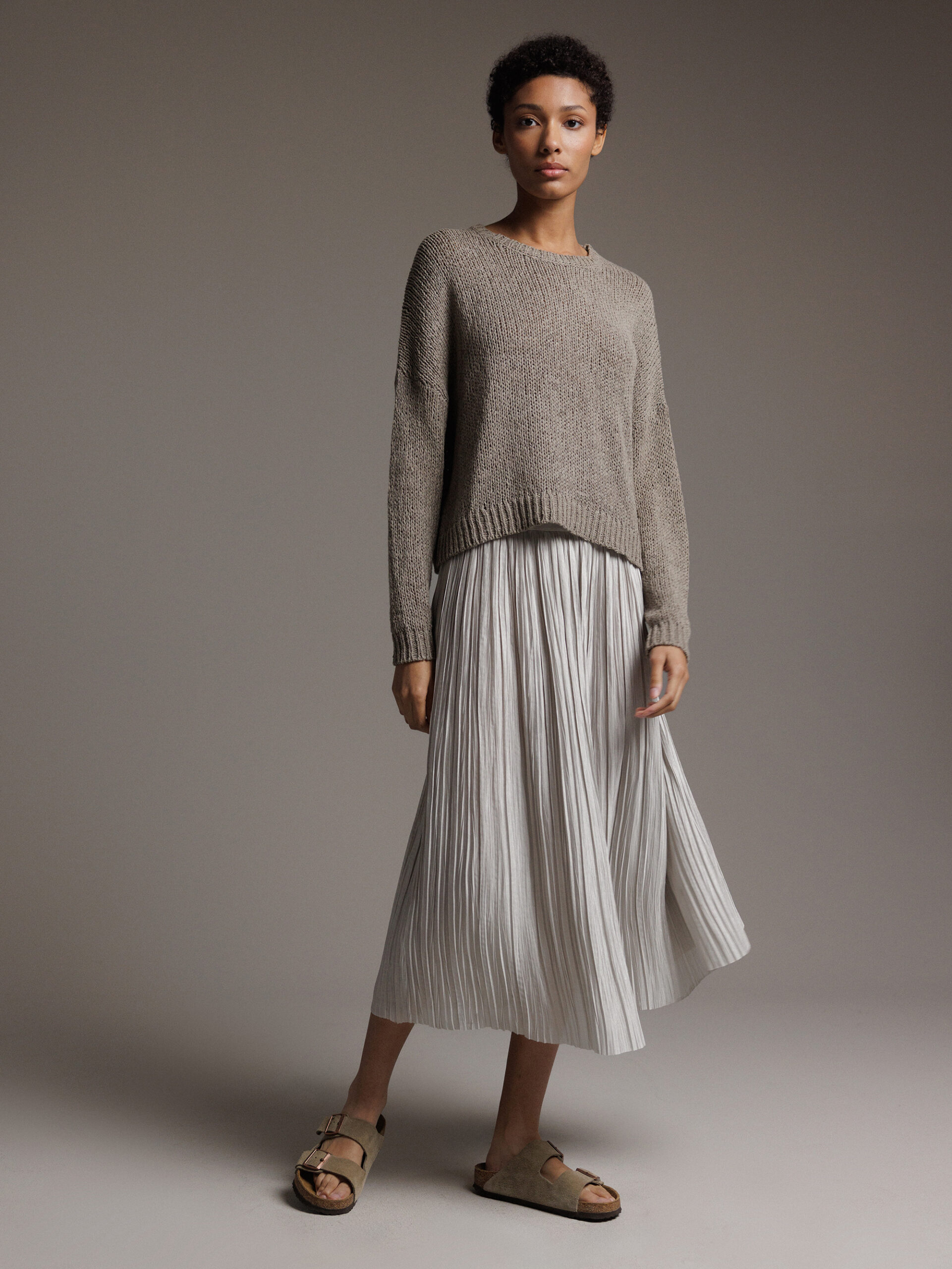DANIELS Midi- Plisseerock Damen (STONE 99)
