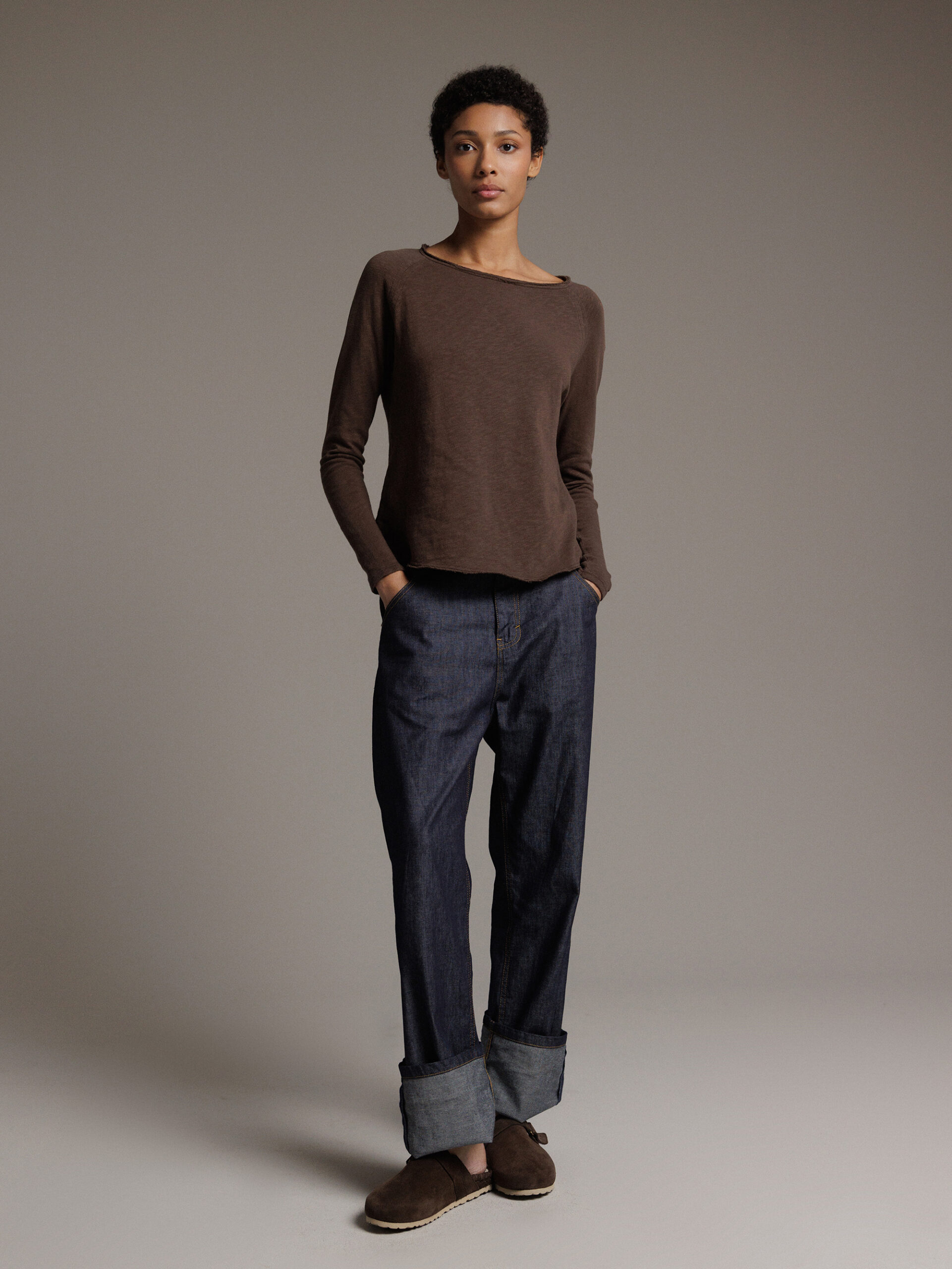 AMERICAN VINTAGE Langarmshirt aus Baumwolle Damen (CHATAIGNIER)