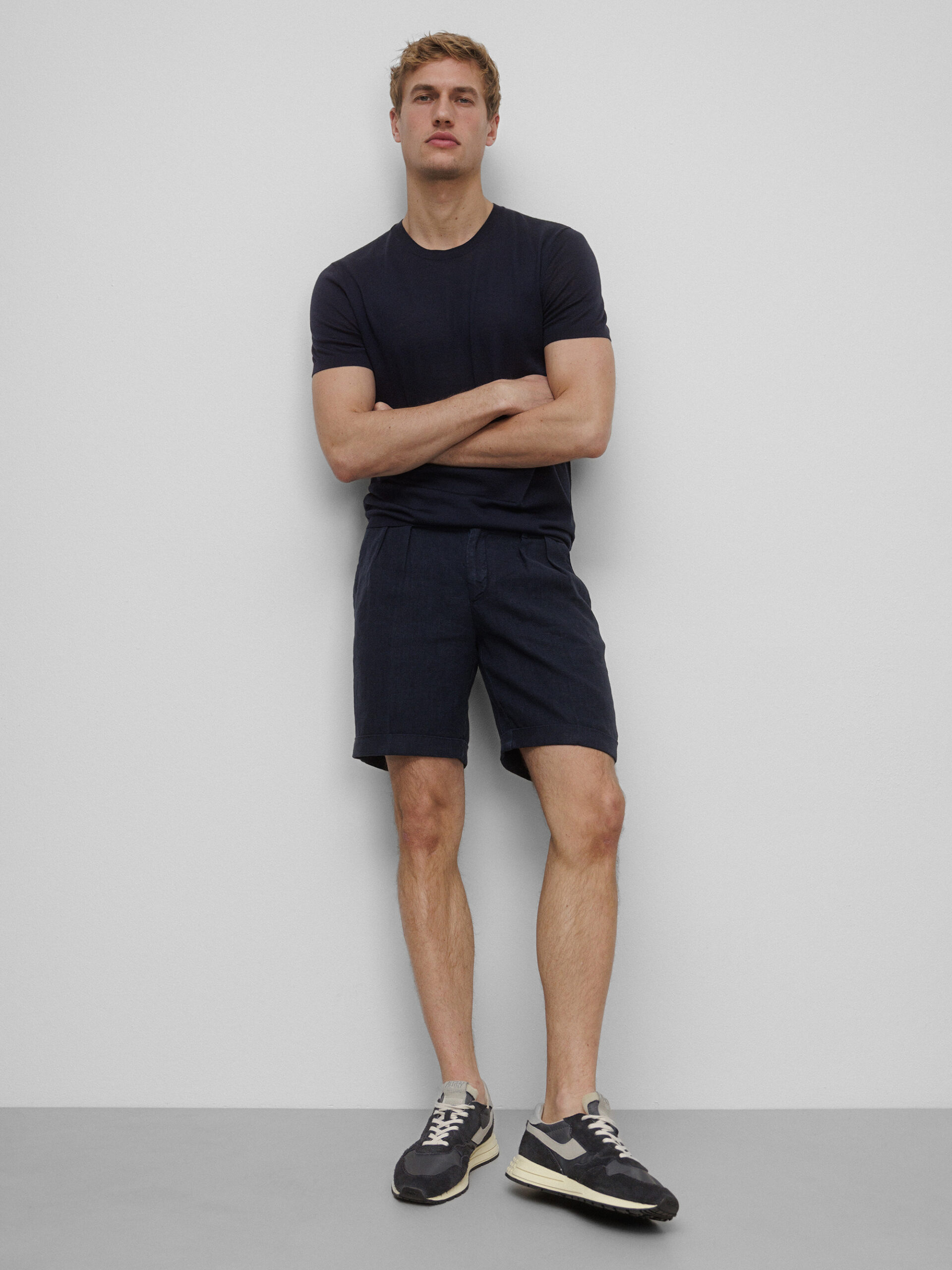 04651 Bermudas aus Leinen Herren (NAVY)