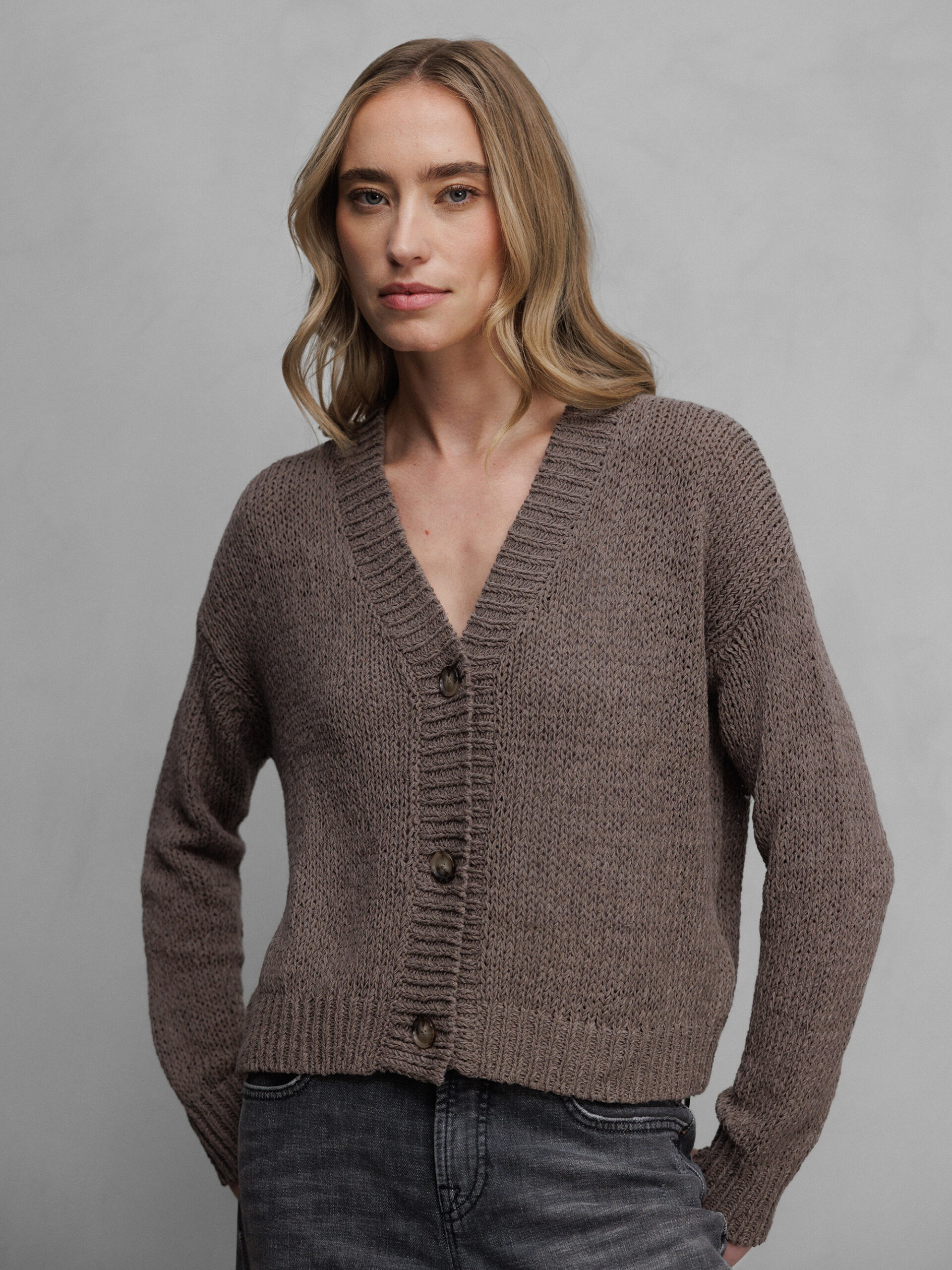 DANIELS Strickjacke aus Baumwolle Damen (TAUPE)