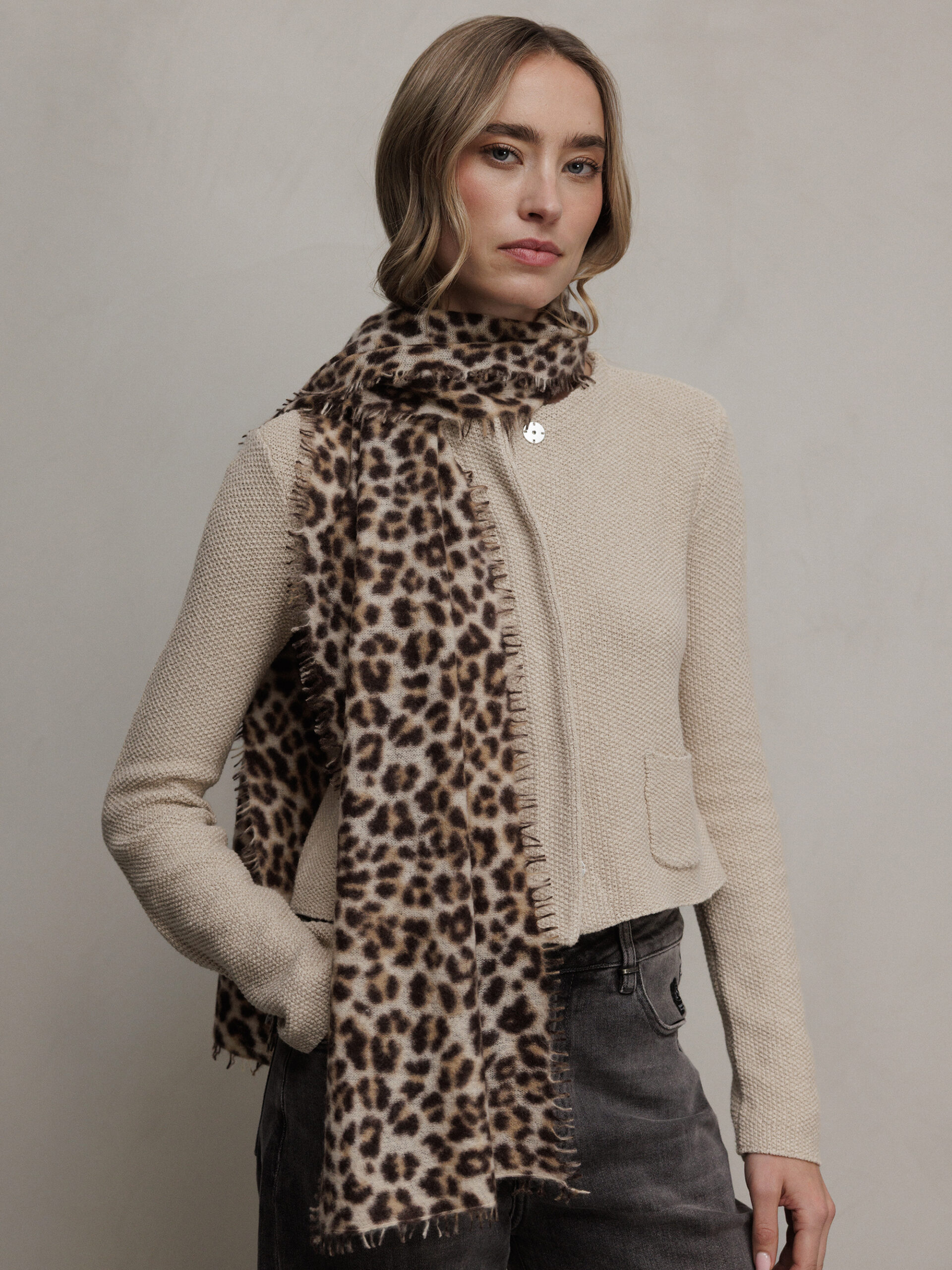 PUR SCHOEN Schal aus Cashmere Damen (6302 BEIGE-SCHOKO)