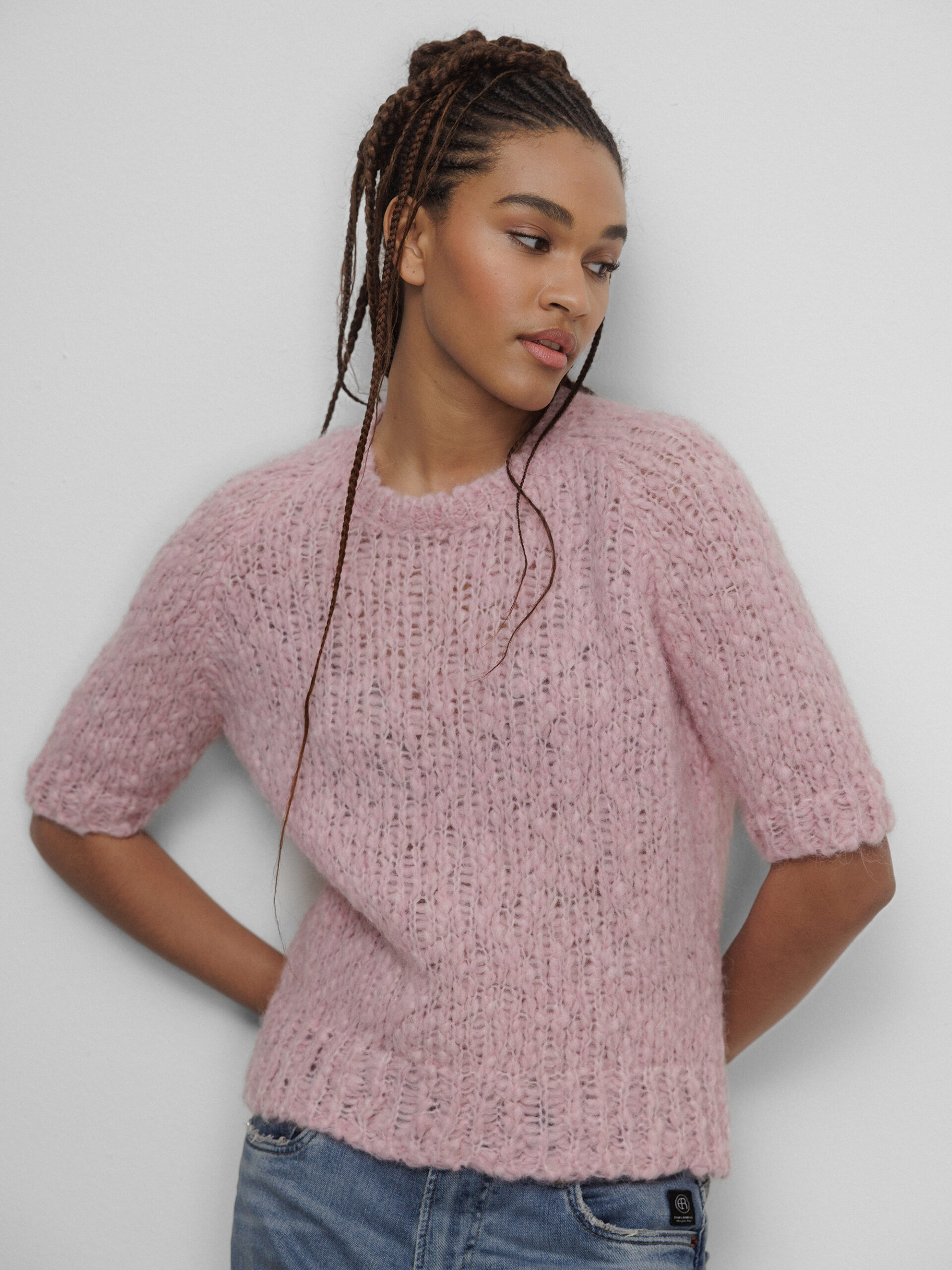 SIBIN LINNEBJERG Kurzarm- Pullover Damen (3605 ROSA)