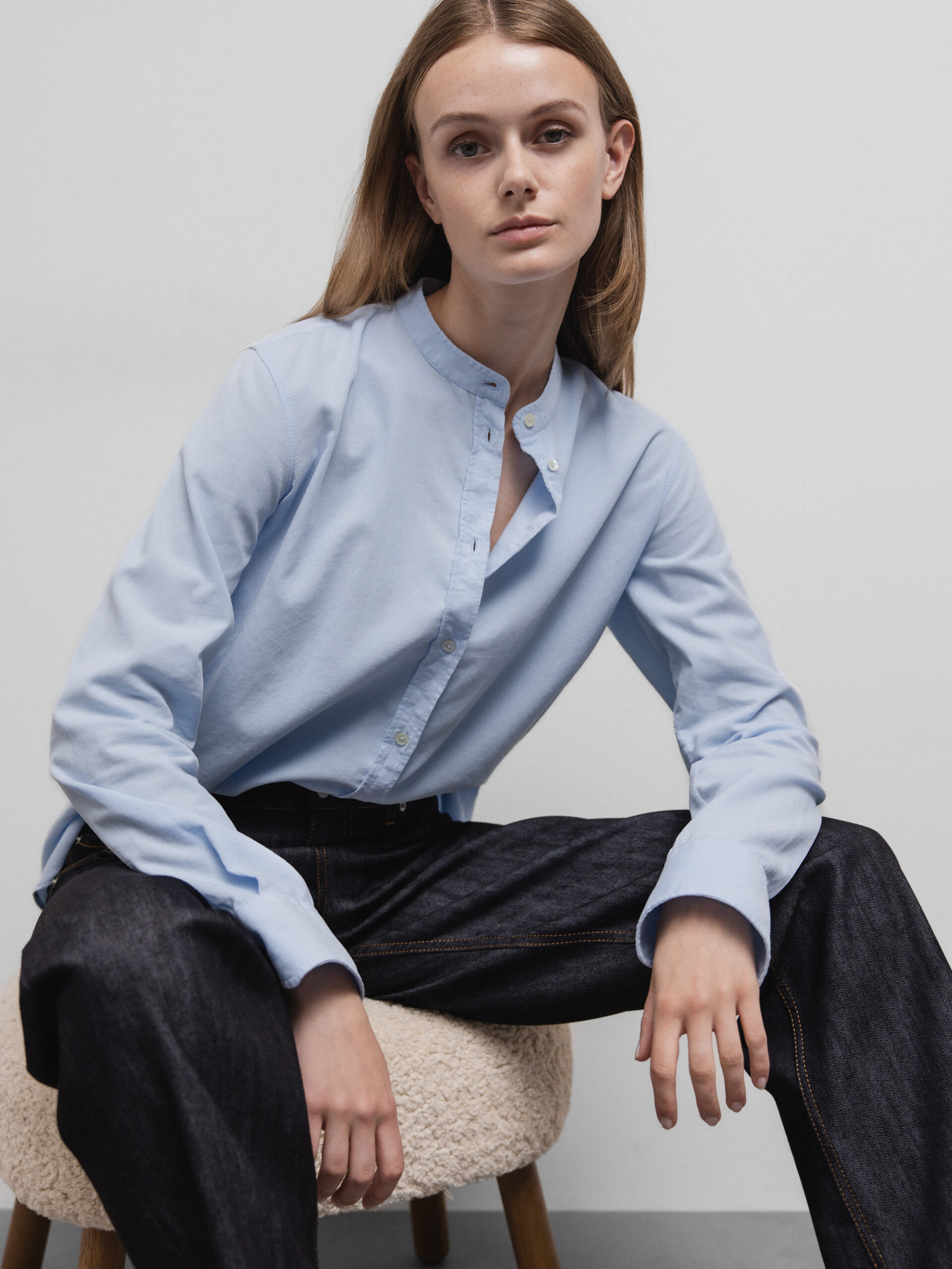 DANIELS Feincord Bluse aus Baumwolle Damen (HELLBLAU)