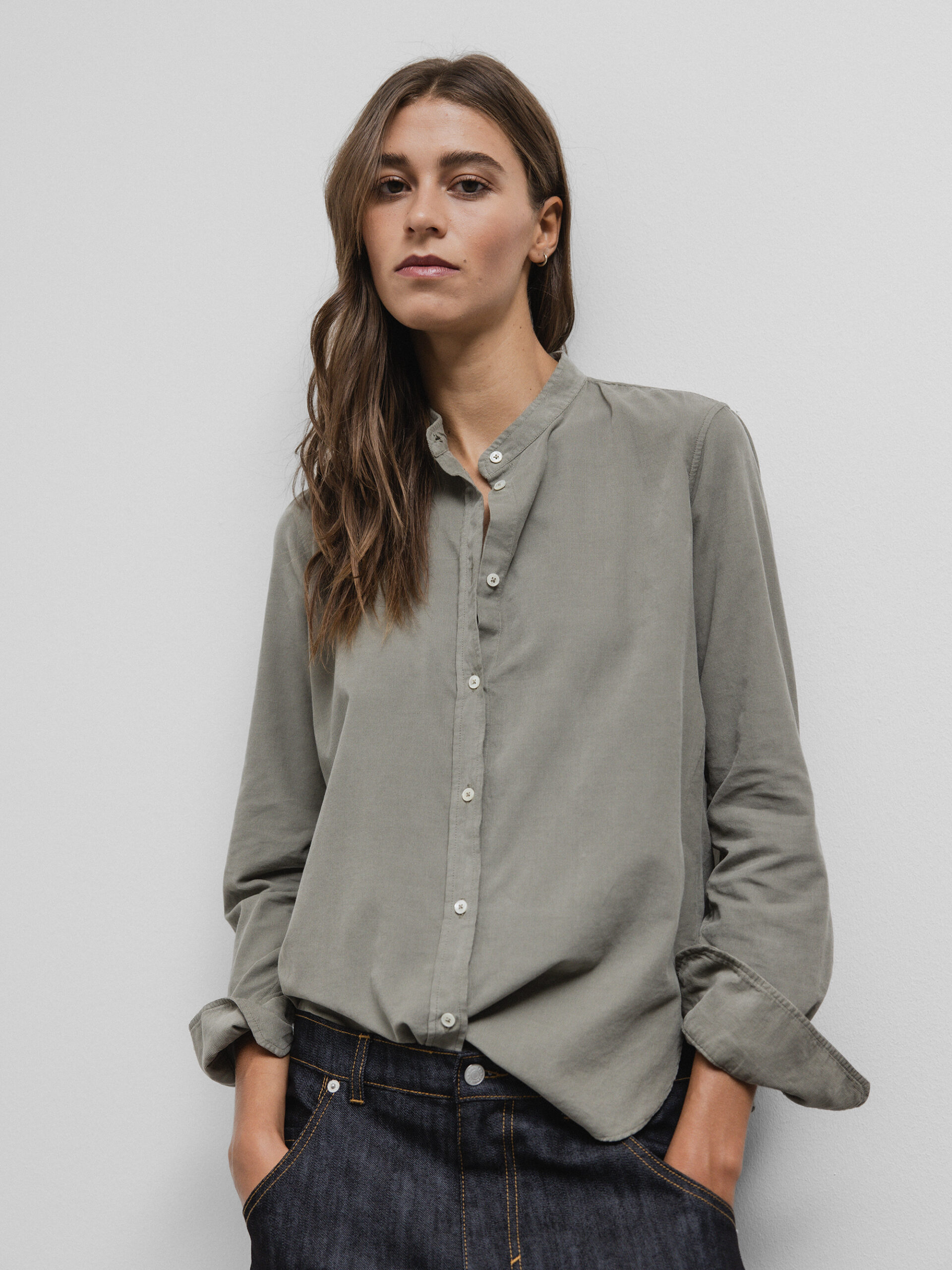 DANIELS Feincord Bluse aus Baumwolle Damen (TAUPE)