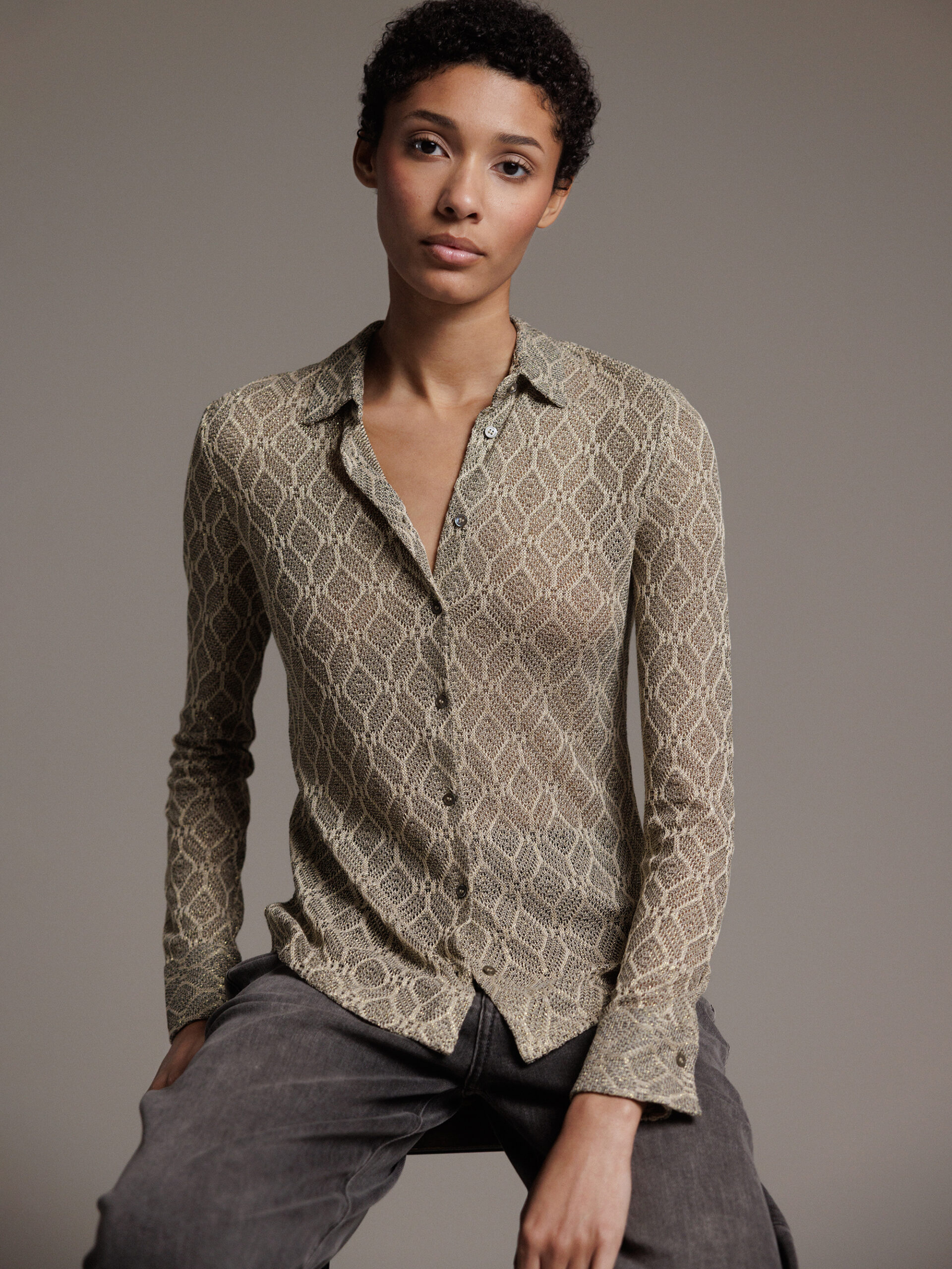 DANIELS Bluse mit Ajourmuster Damen (GOLD)