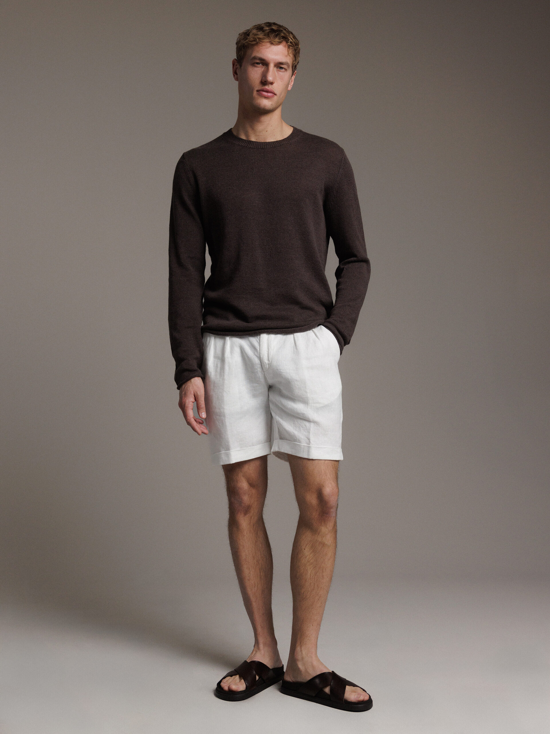 DANIELS Pullover aus Leinen Herren (D BRAUN)