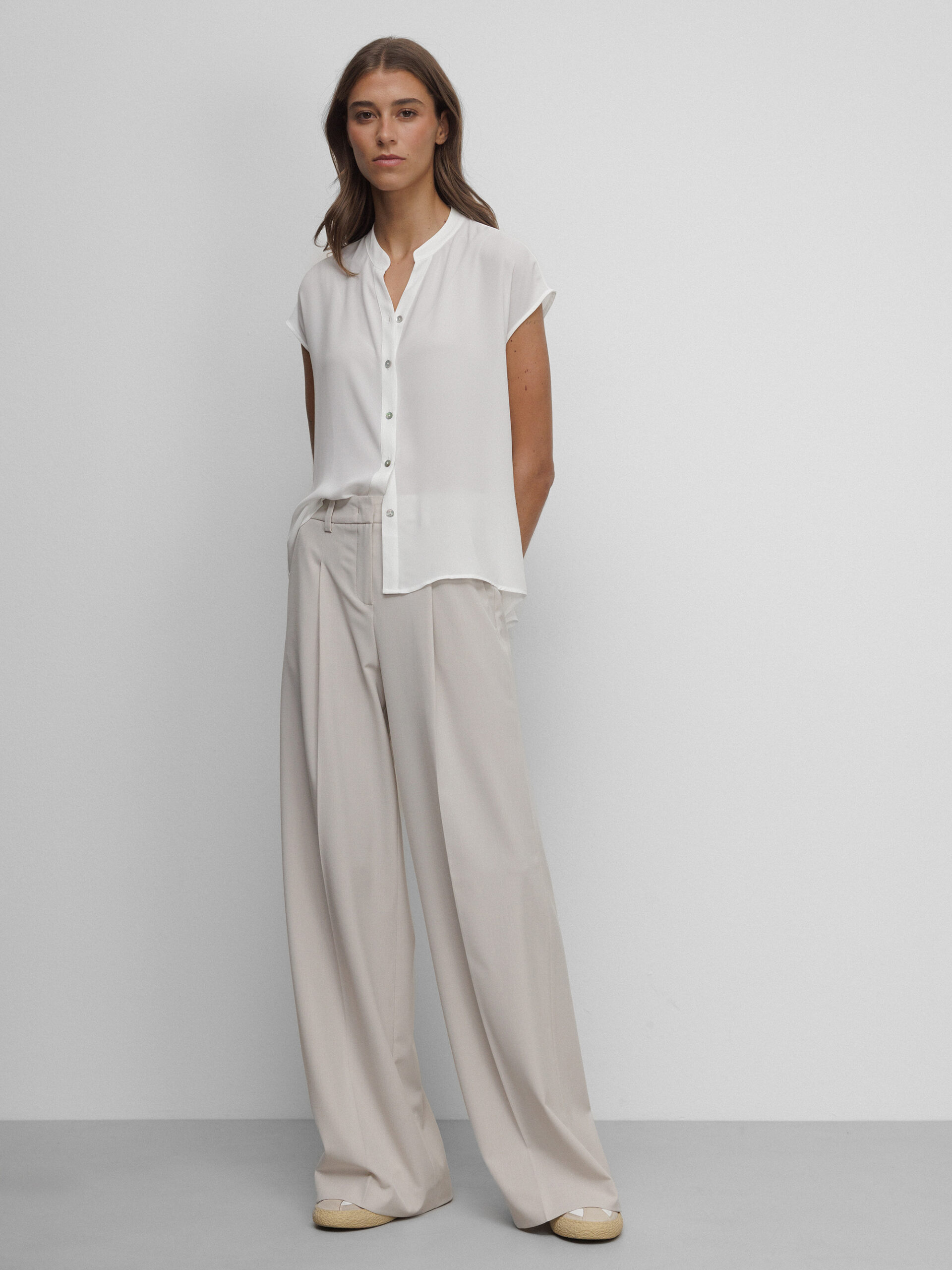 SEDUCTIVE Weite Hose mit Bundfalte Damen (925 QUARZ)