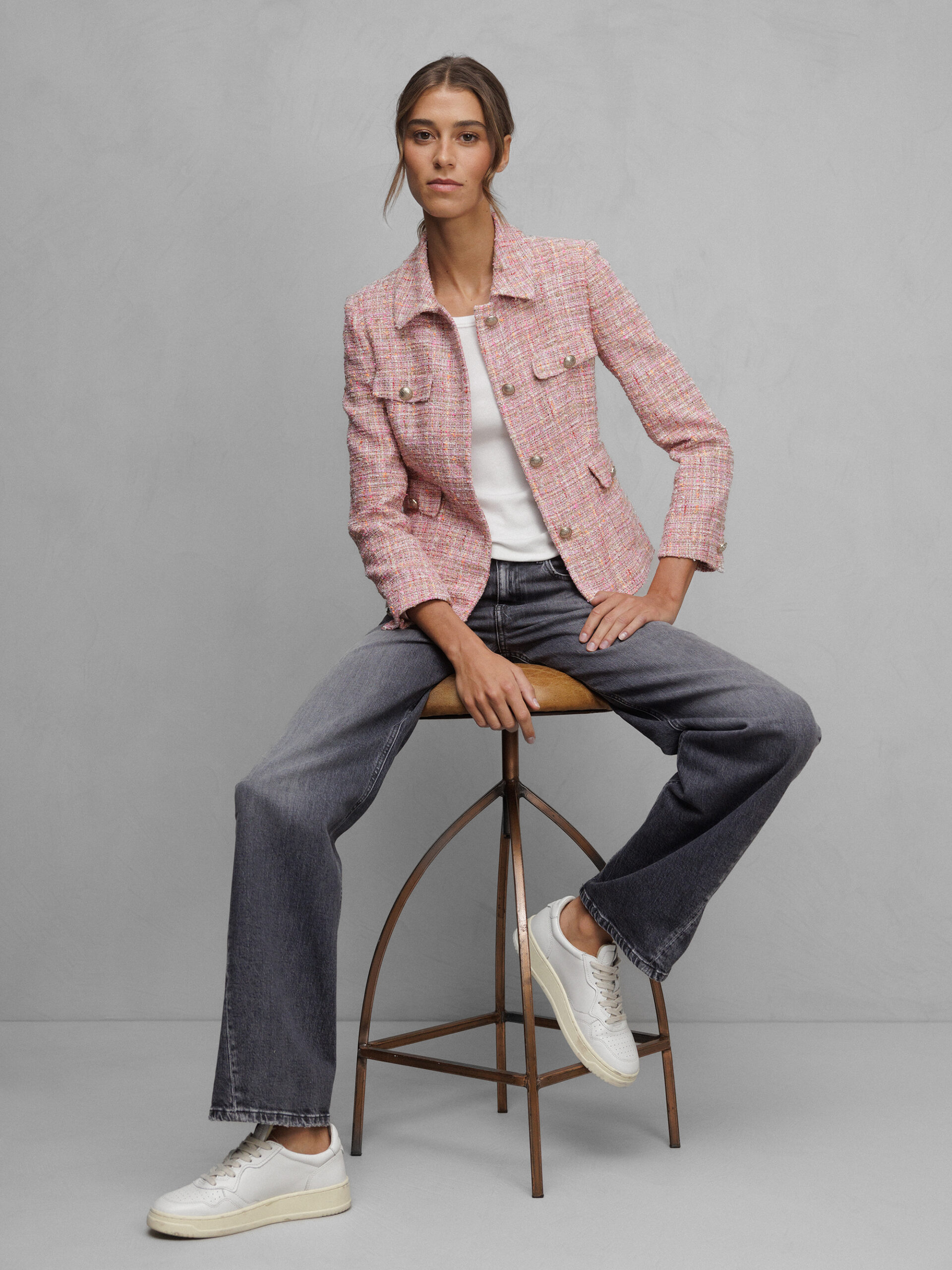 TAGLIATORE Bouclé-Blazer Damen (Y1278 PINK/ORANGE)