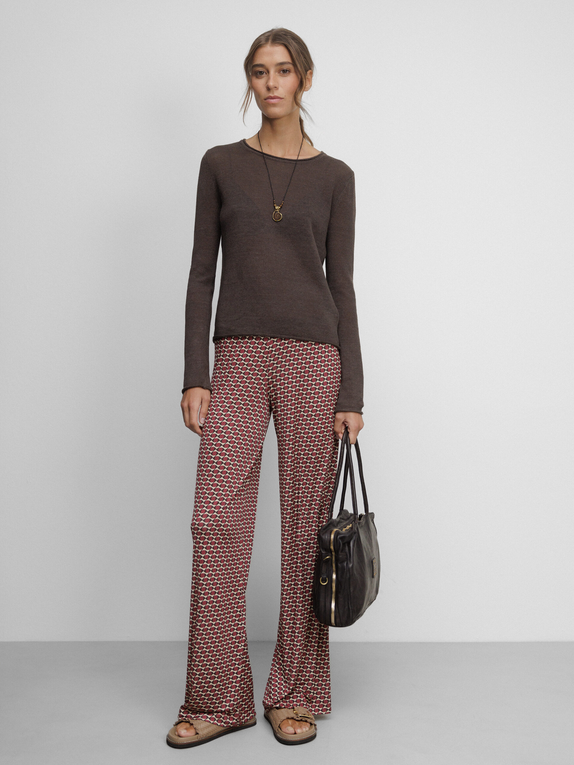 DANIELS Gemusterte Hose Damen (EYE BROWN/SAND D1)