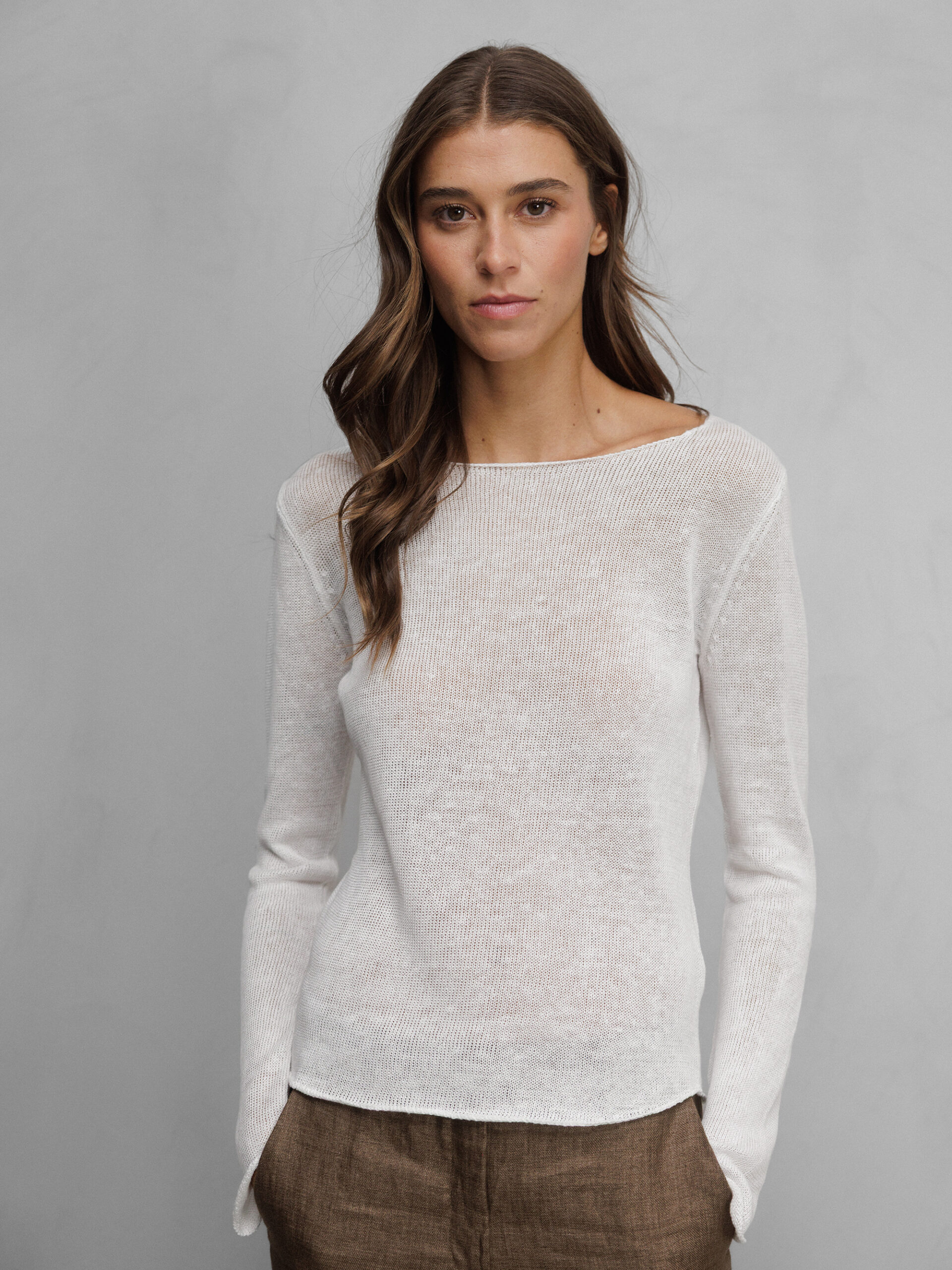 DANIELS Pullover aus Leinen Damen (WEISS)