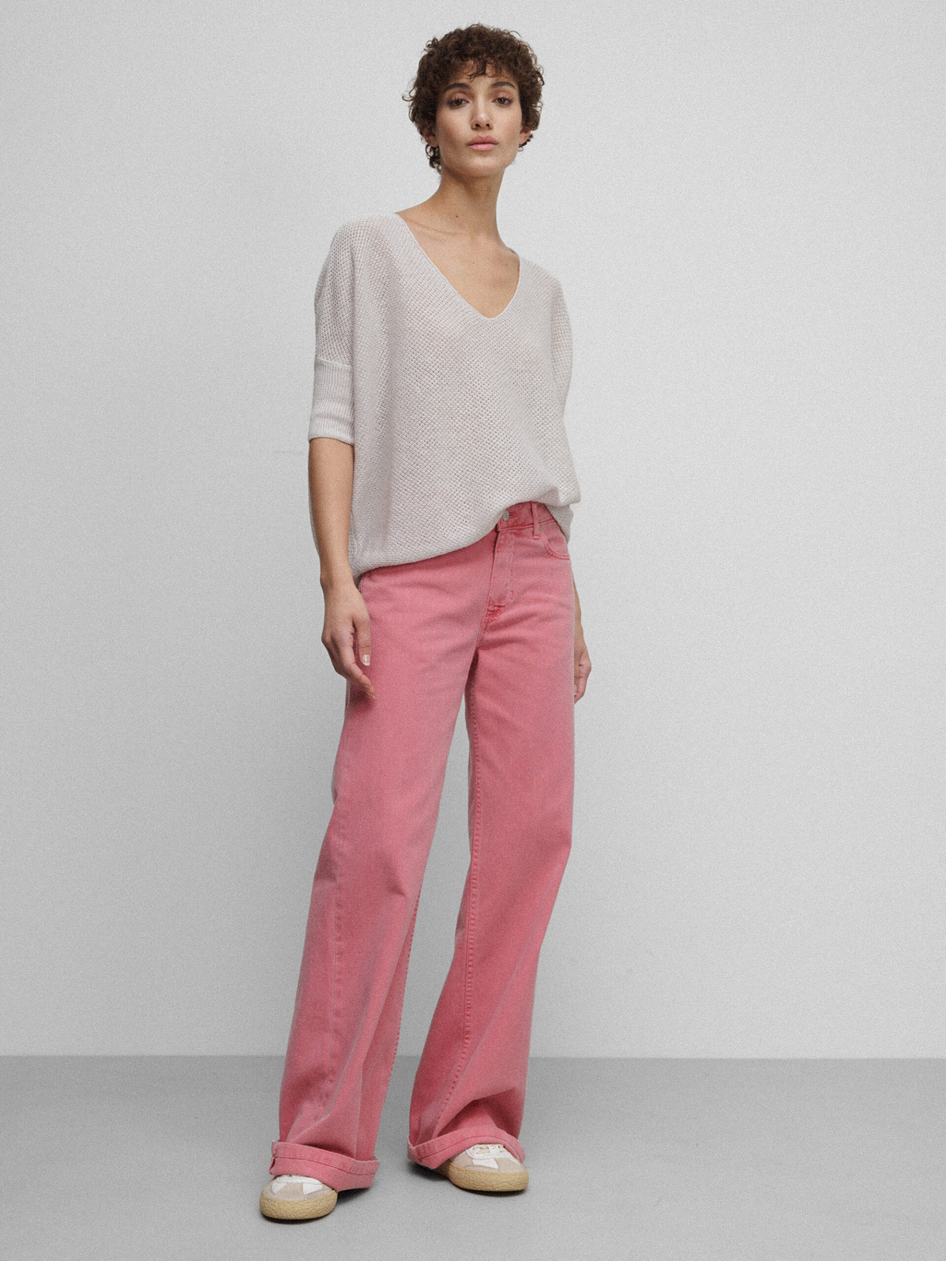 DANIELS Kurzarm- Pullover aus Leinen Damen (BEIGE)