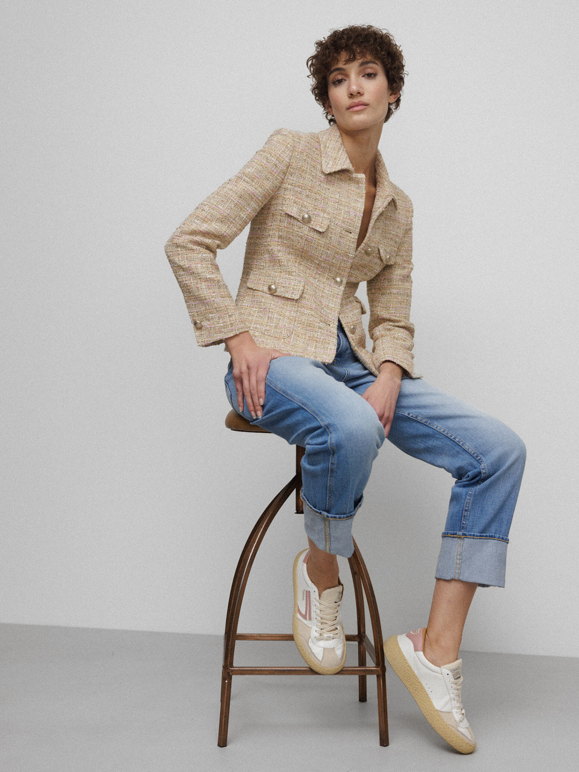 TAGLIATORE Bouclé-Blazer Damen (A1277 BEIGE)